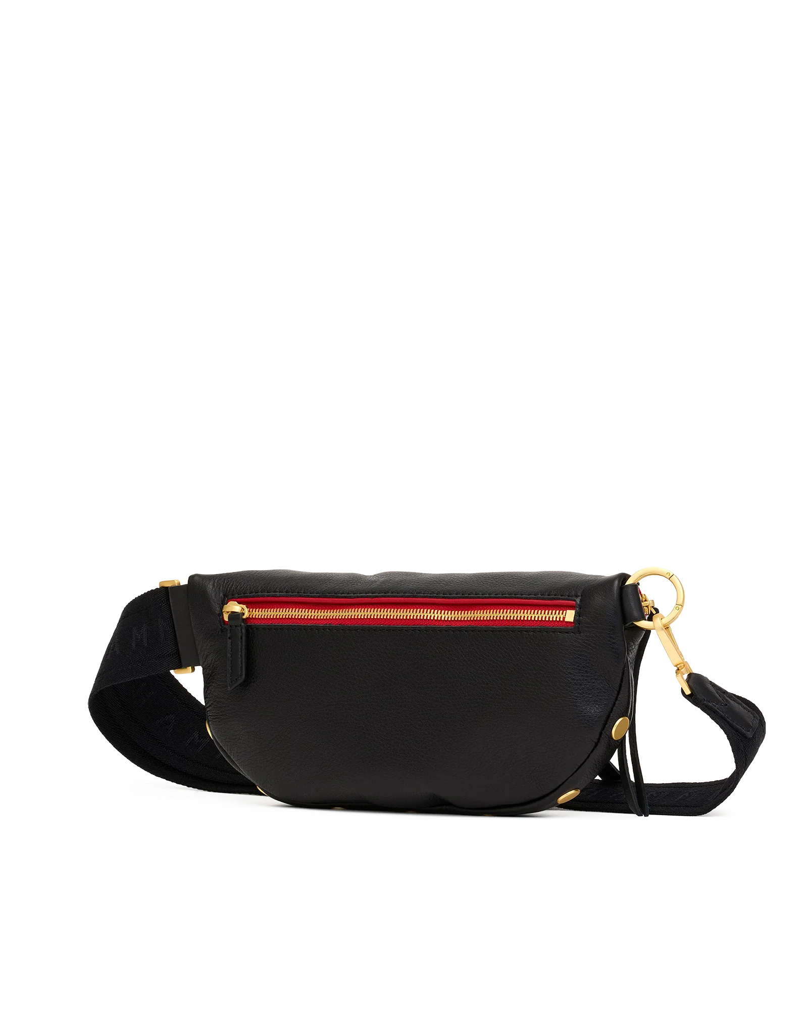 Charles Crossbody | Black/Brushed Gold Red Zip - Image 9