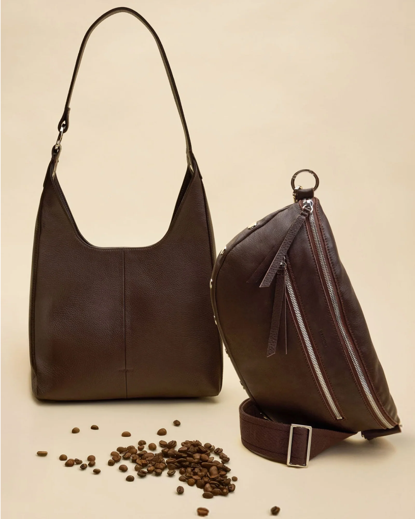 Charles Crossbody | Espresso Pebble/Silver | Lrg - Image 5
