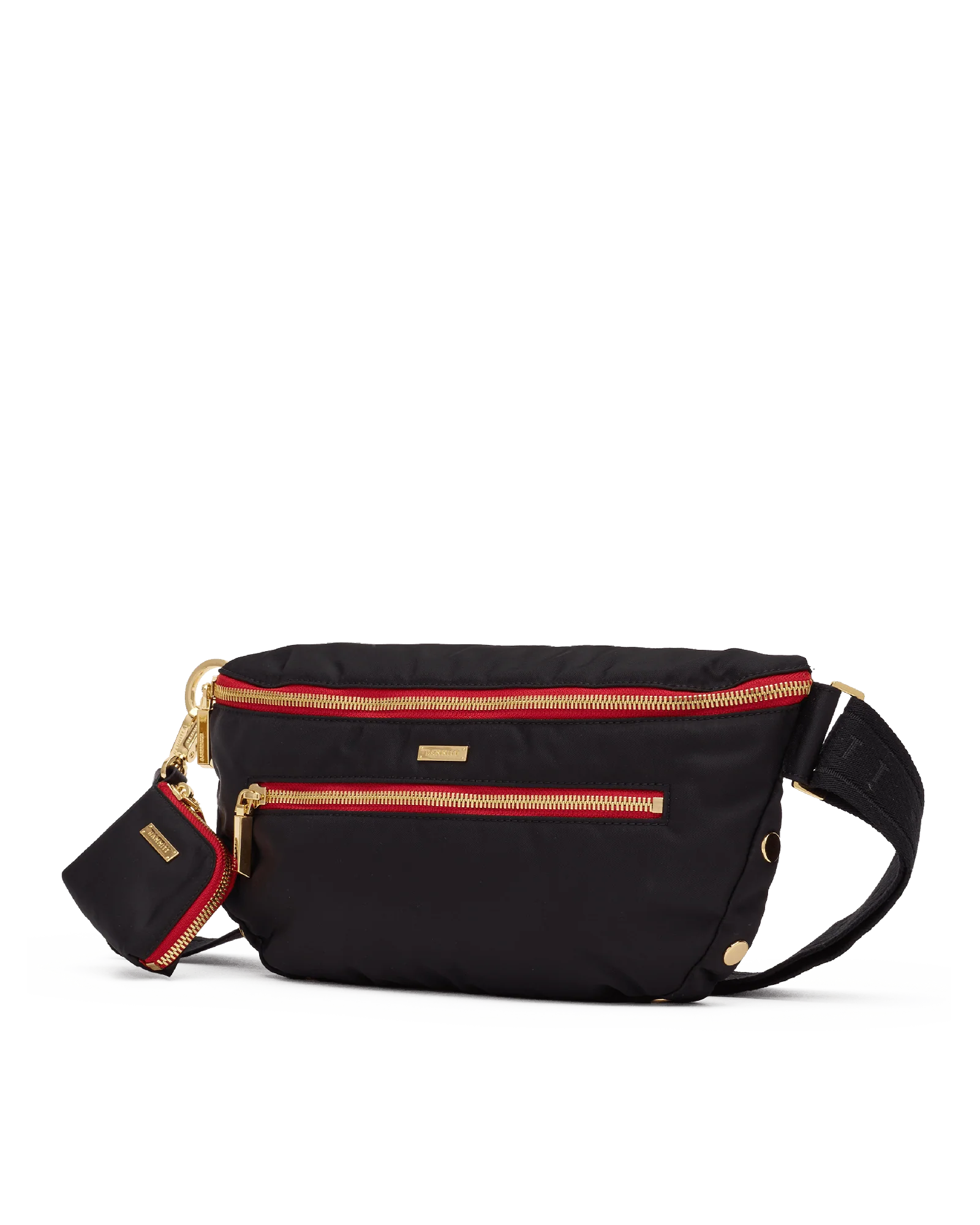 Charles Crossbody | Black Nylon/Gold Red Zip | Lrg - Image 4