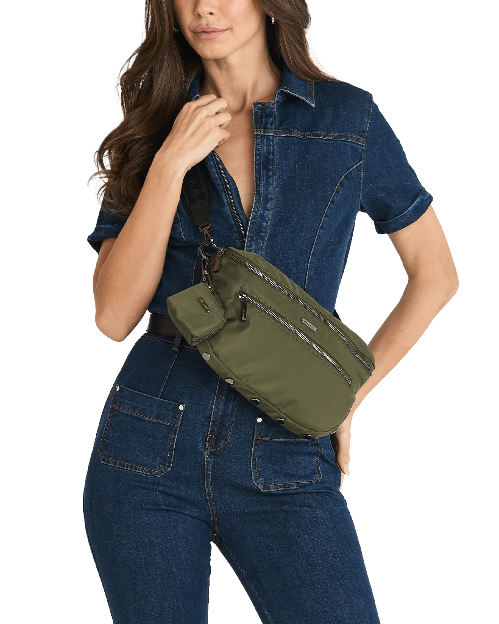 Charles Crossbody | Jade Nylon/Gunmetal | Lrg - Image 2