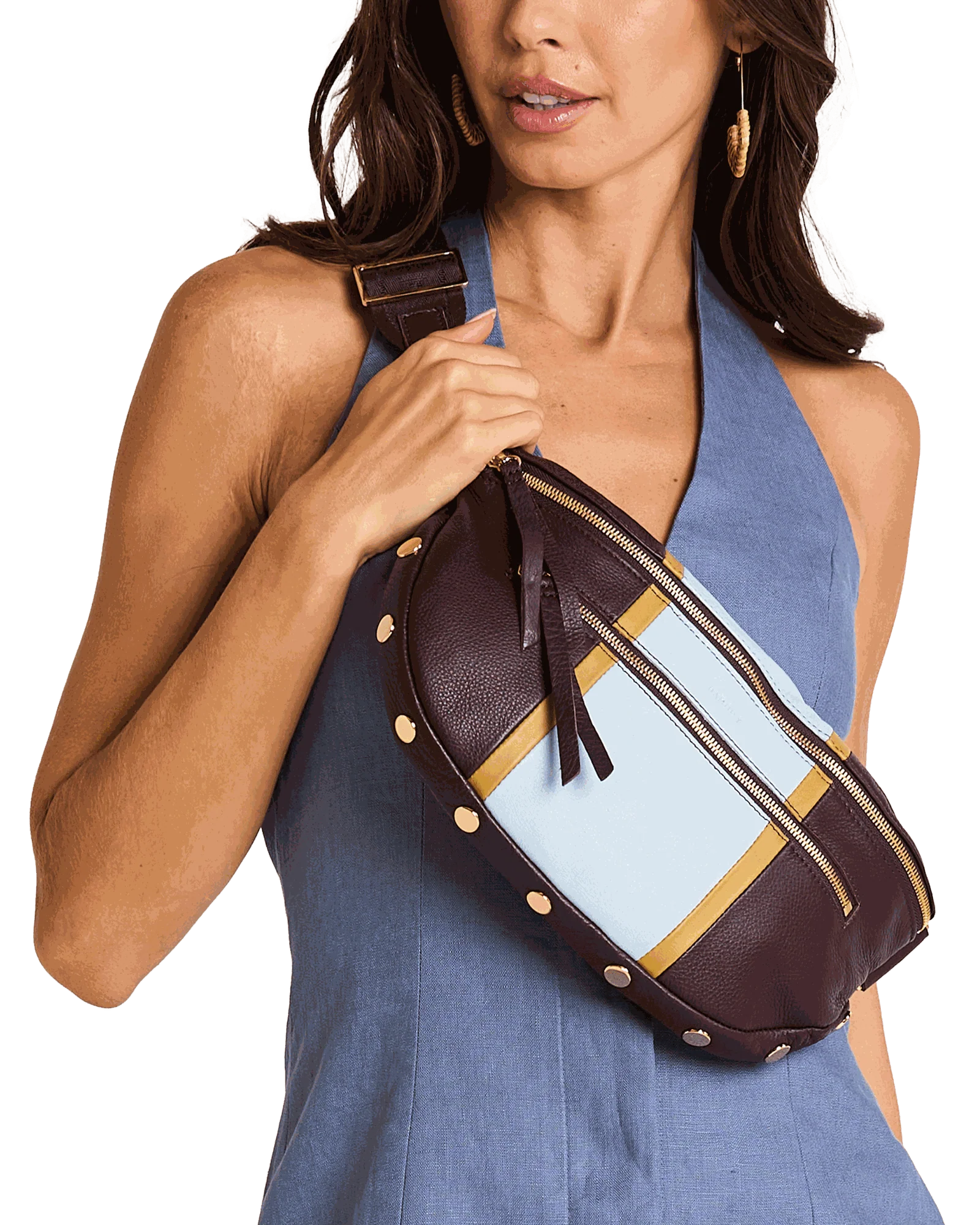 Charles Crossbody | Regatta Stripe/Gold | Lrg - Image 4
