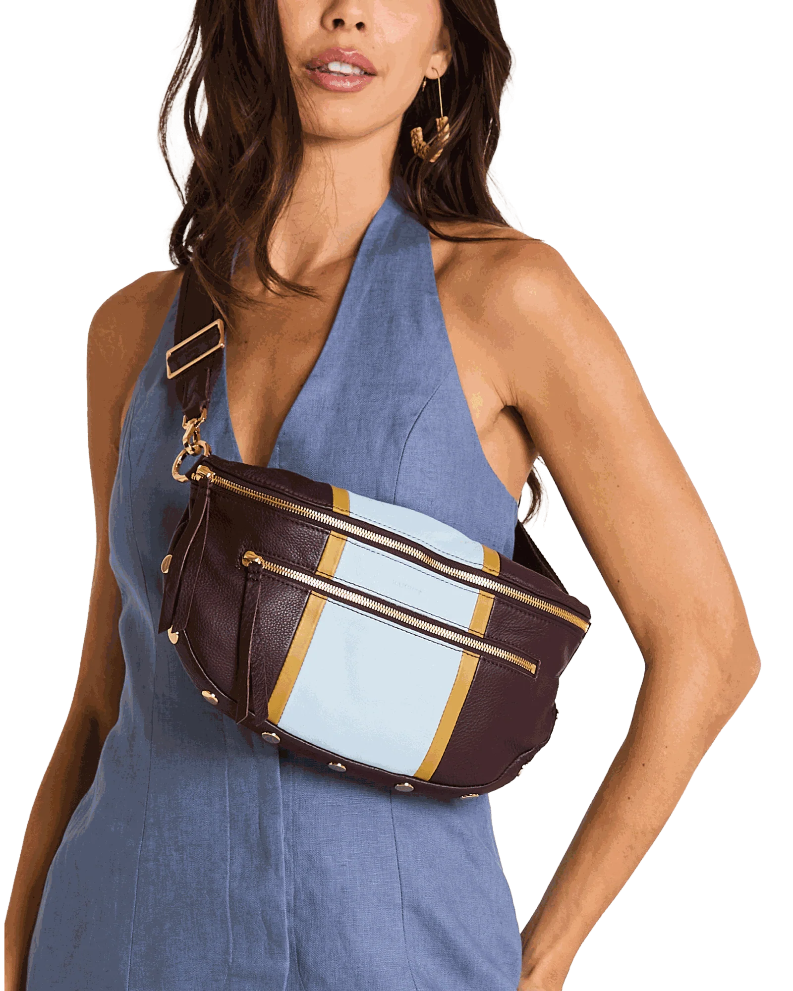 Charles Crossbody | Regatta Stripe/Gold | Lrg - Image 5