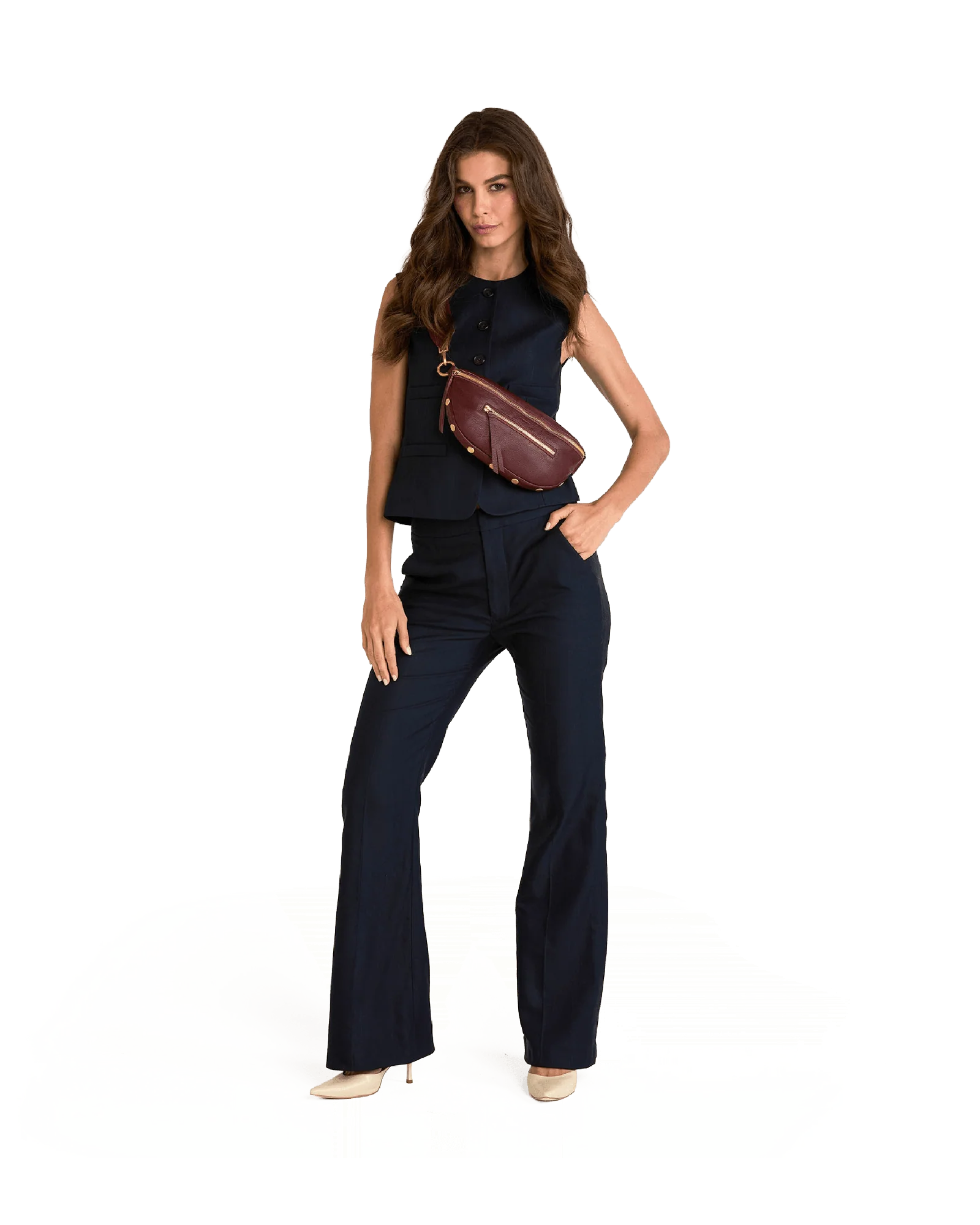 Charles Crossbody | Cherrywood Pebble/Brushed Gold | Med - Image 3