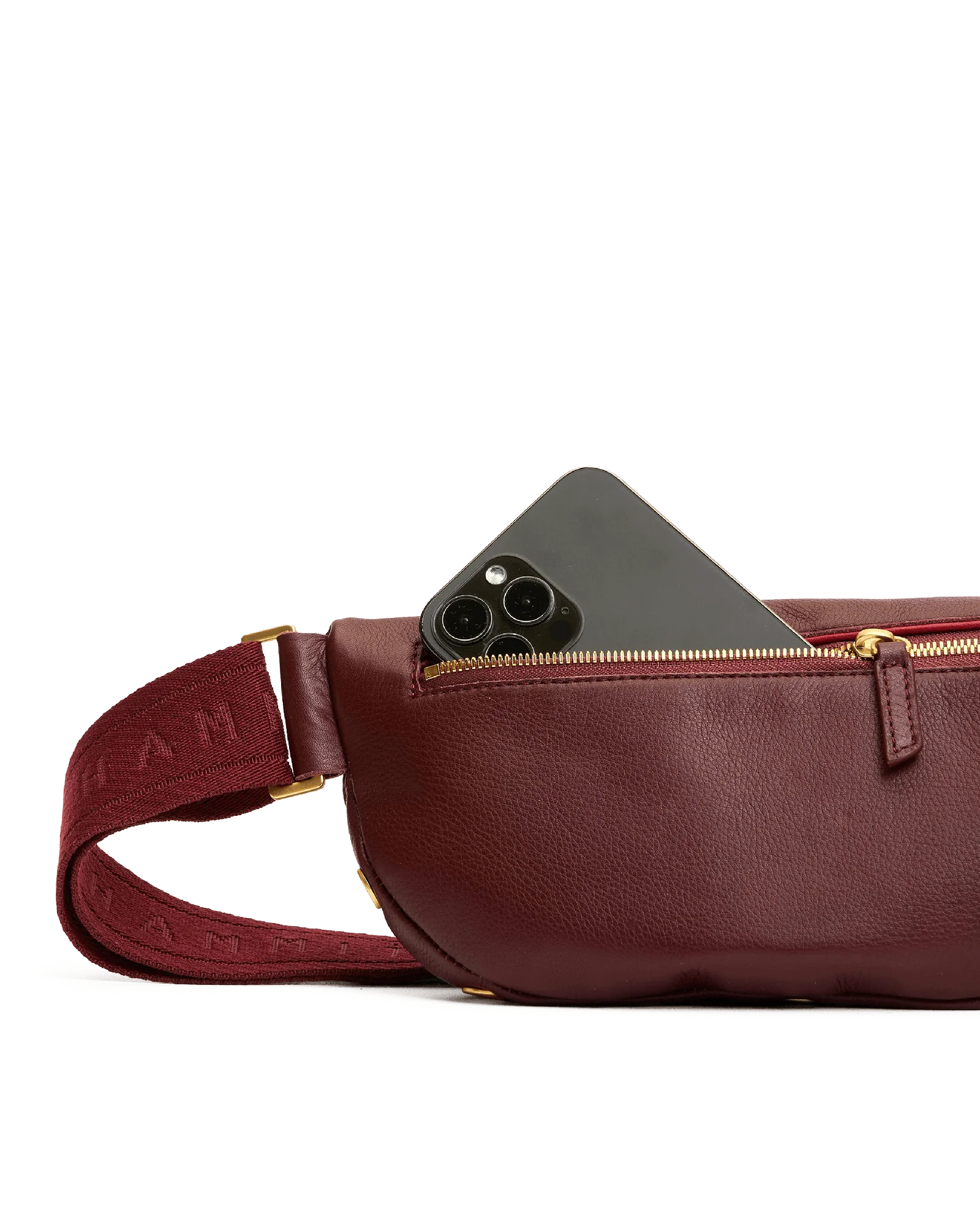Charles Crossbody | Cherrywood Pebble/Brushed Gold | Med - Image 4