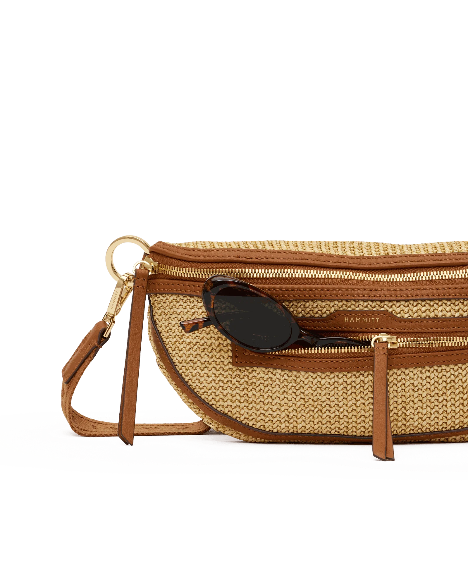 Charles Crossbody | Cocoa Raffia/Gold | Med - Image 6