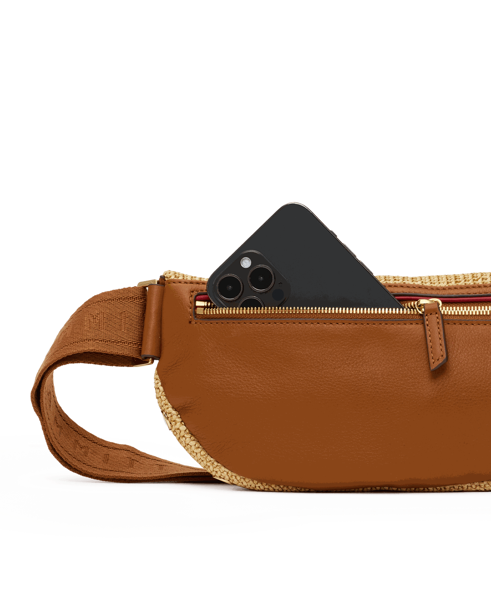 Charles Crossbody | Cocoa Raffia/Gold | Med - Image 7