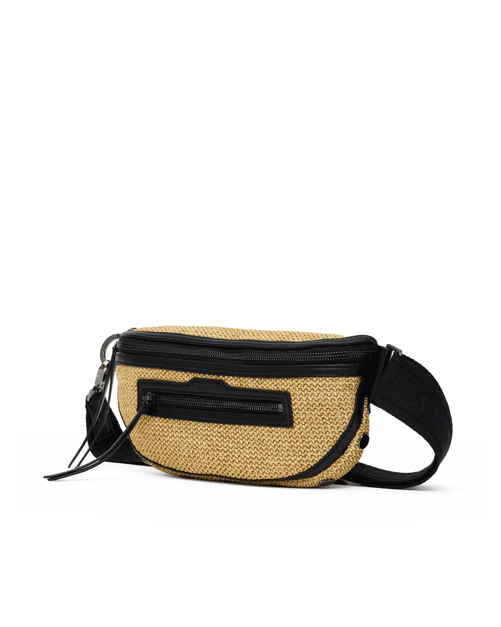 Charles Crossbody | Noir Smooth Raffia/Gunmetal | Med - Image 4