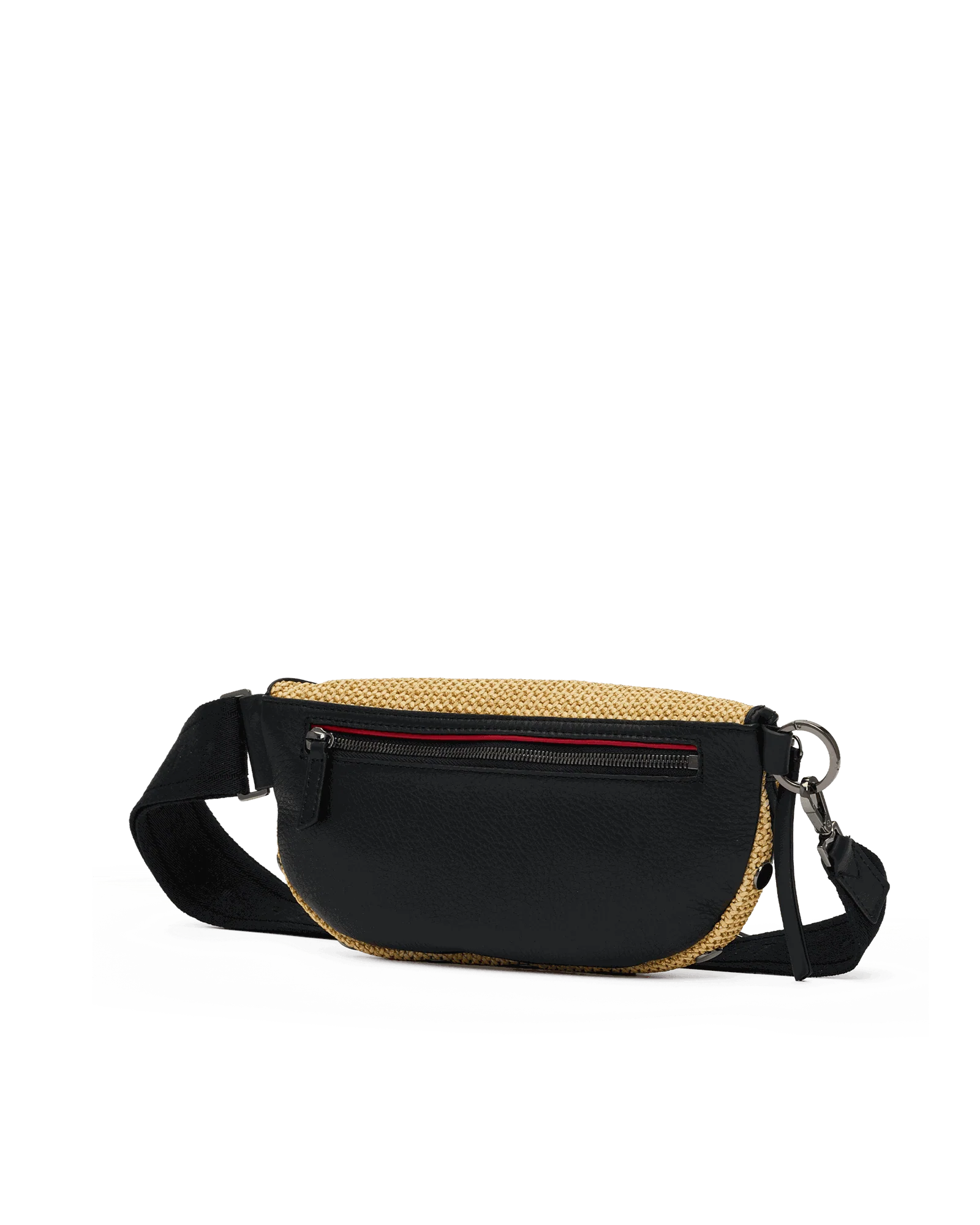 Charles Crossbody | Noir Smooth Raffia/Gunmetal | Med - Image 5