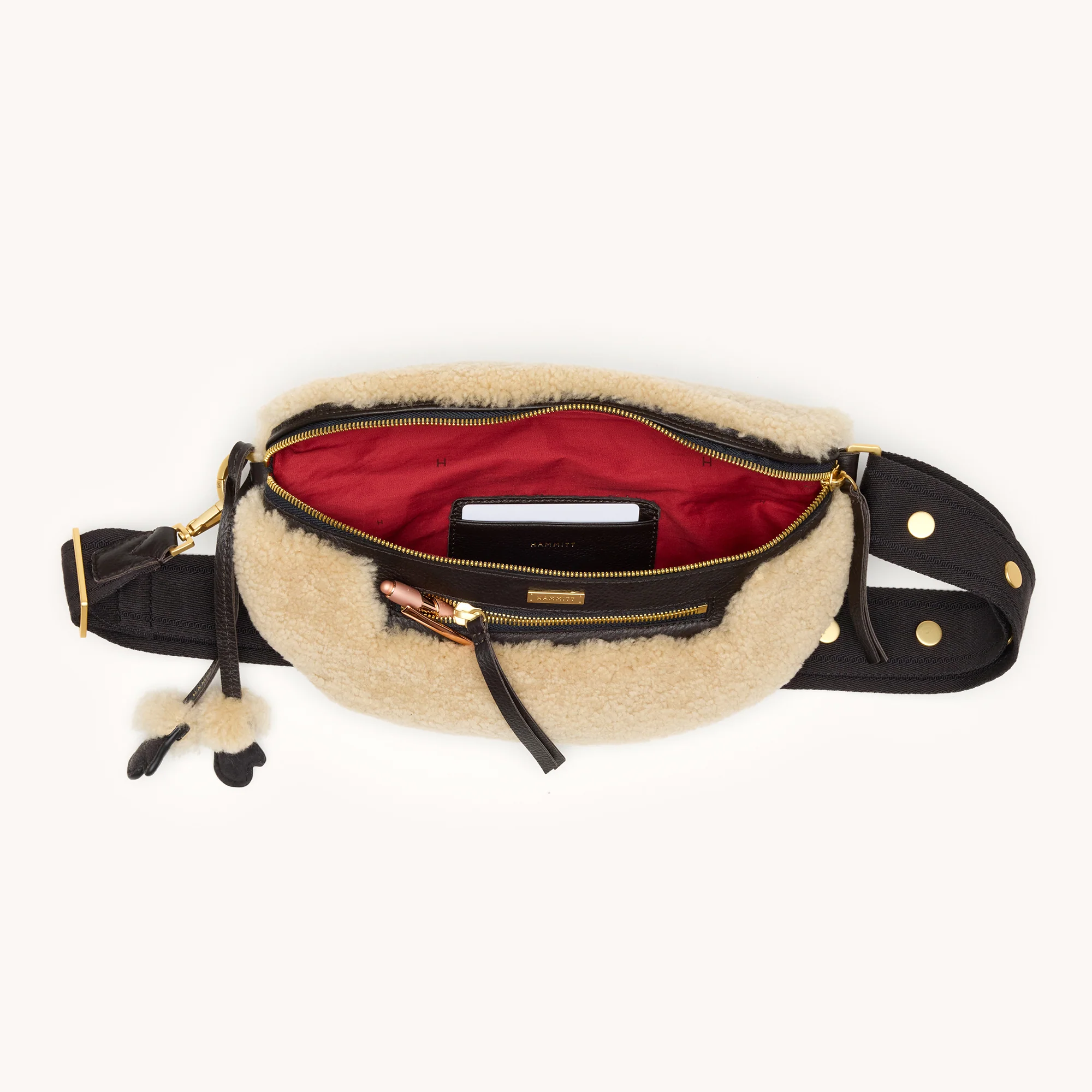 Charles Crossbody | Sundance Shearling/Brushed Gold | Med - Image 10