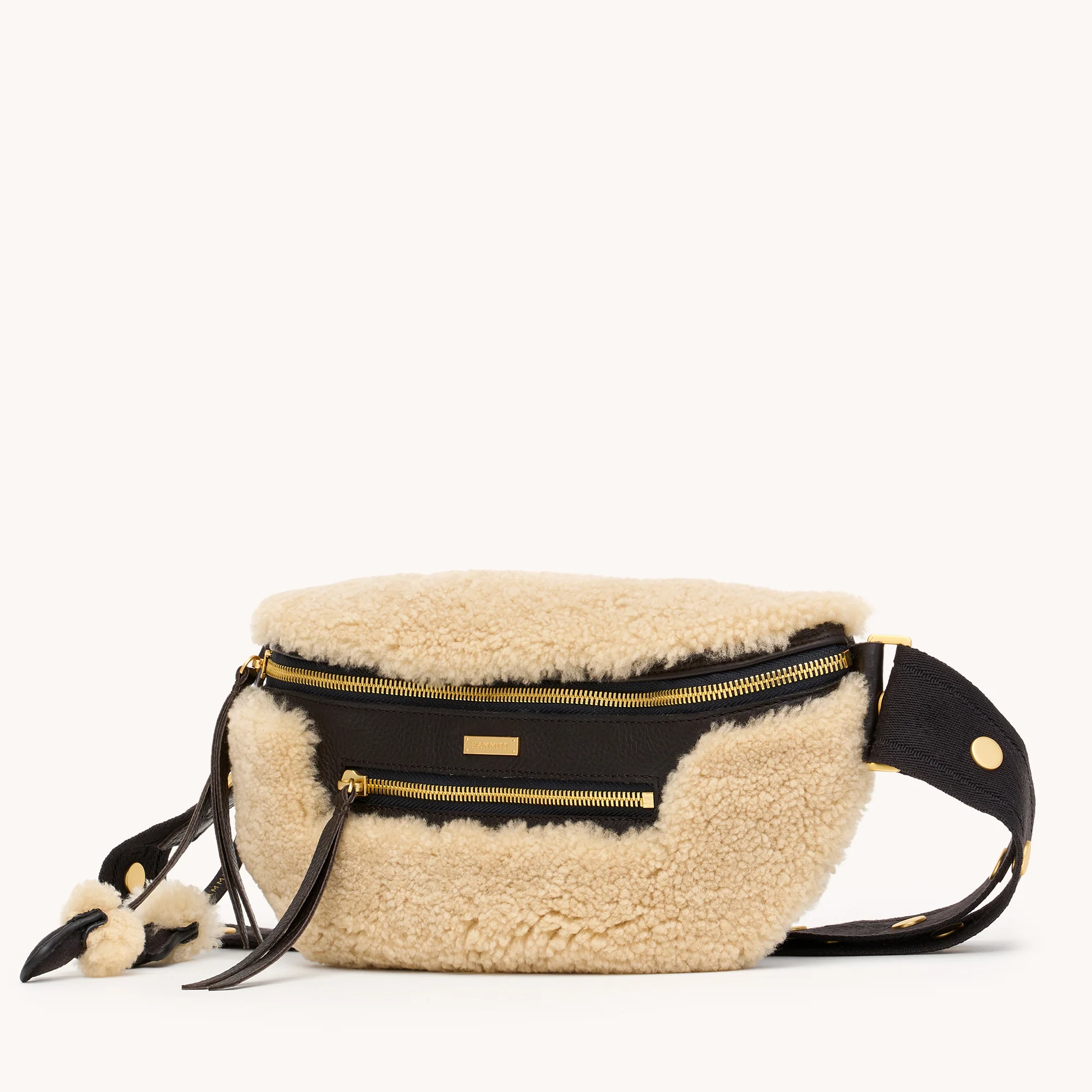 Charles Crossbody | Sundance Shearling/Brushed Gold | Med - Image 5