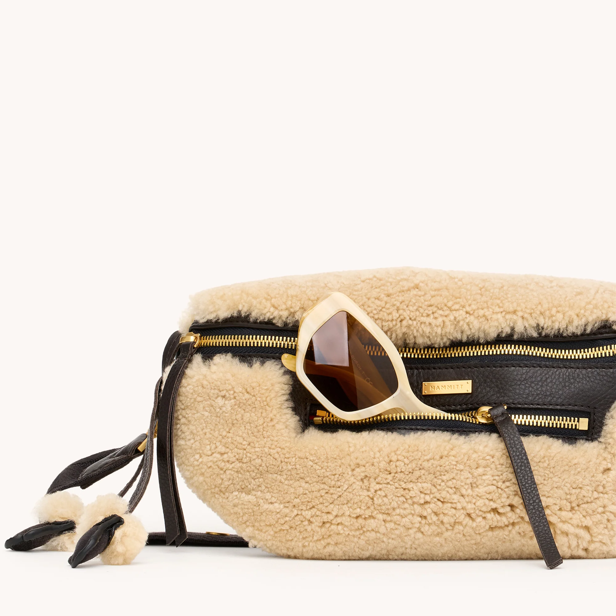 Charles Crossbody | Sundance Shearling/Brushed Gold | Med - Image 6