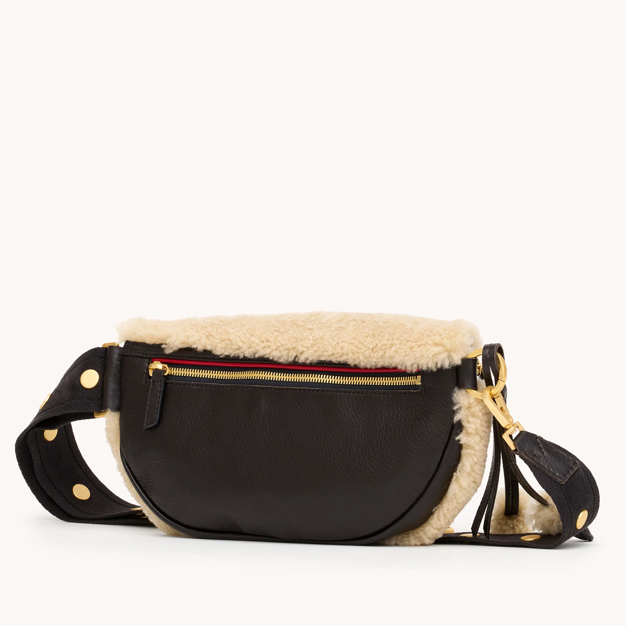Charles Crossbody | Sundance Shearling/Brushed Gold | Med - Image 8