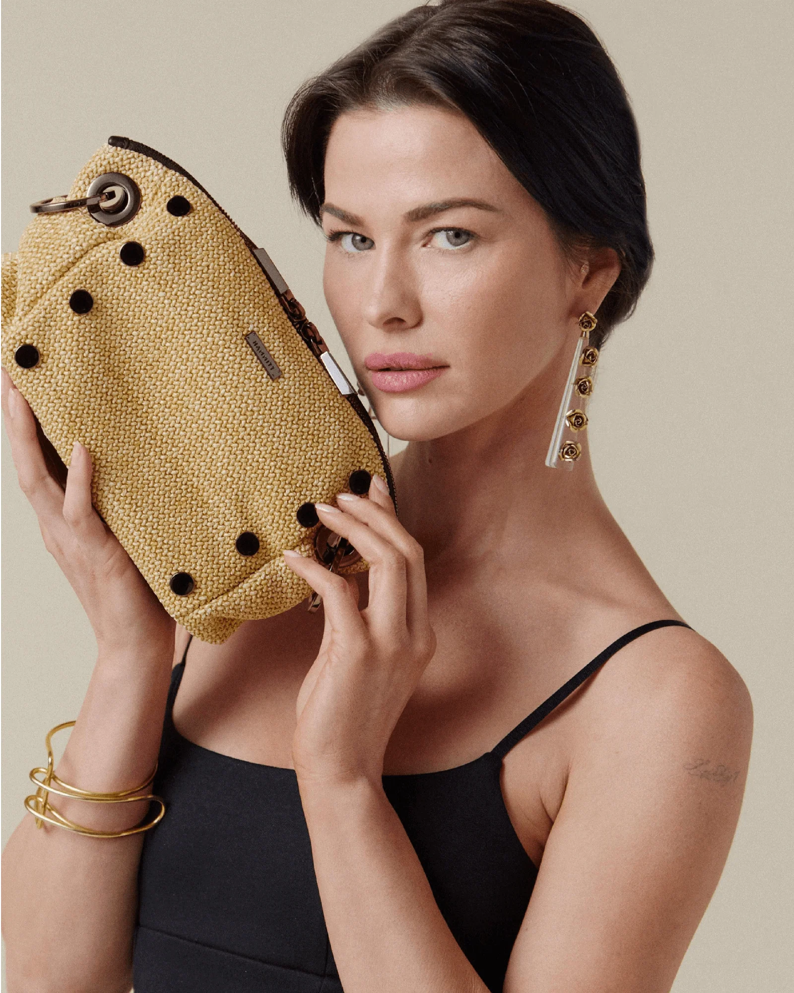 Daniel Crossbody Clutch | Chaparral Raffia/Gunmetal | Sml - Image 7