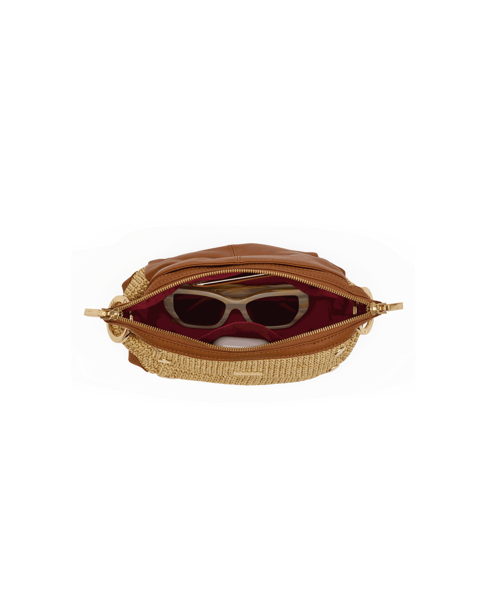 Daniel Crossbody Clutch | Cocoa Raffia/Gold | Sml - Image 10