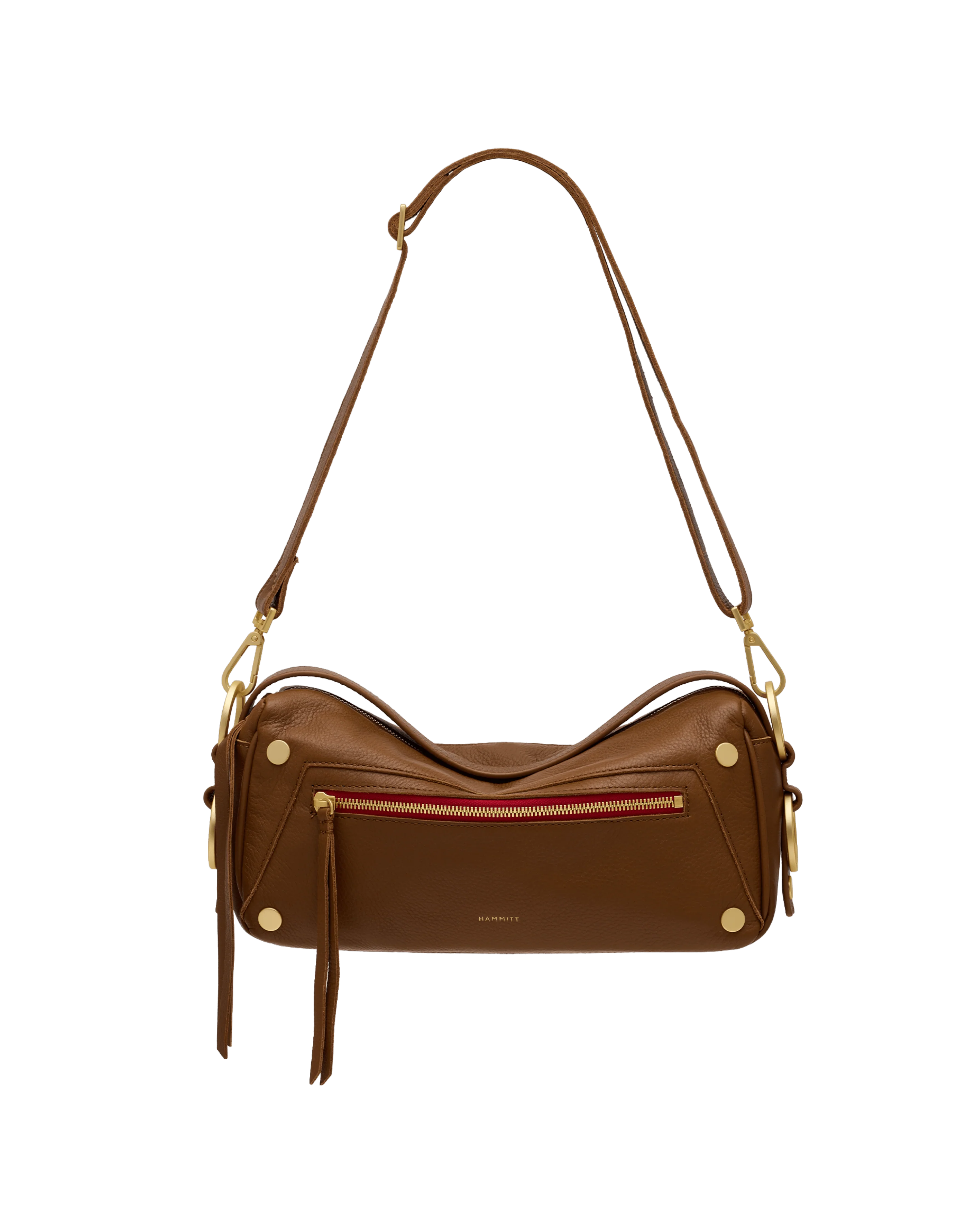 Doxie | Mahogany Pebble/Brushed Gold Red Zip | Med - Image 13