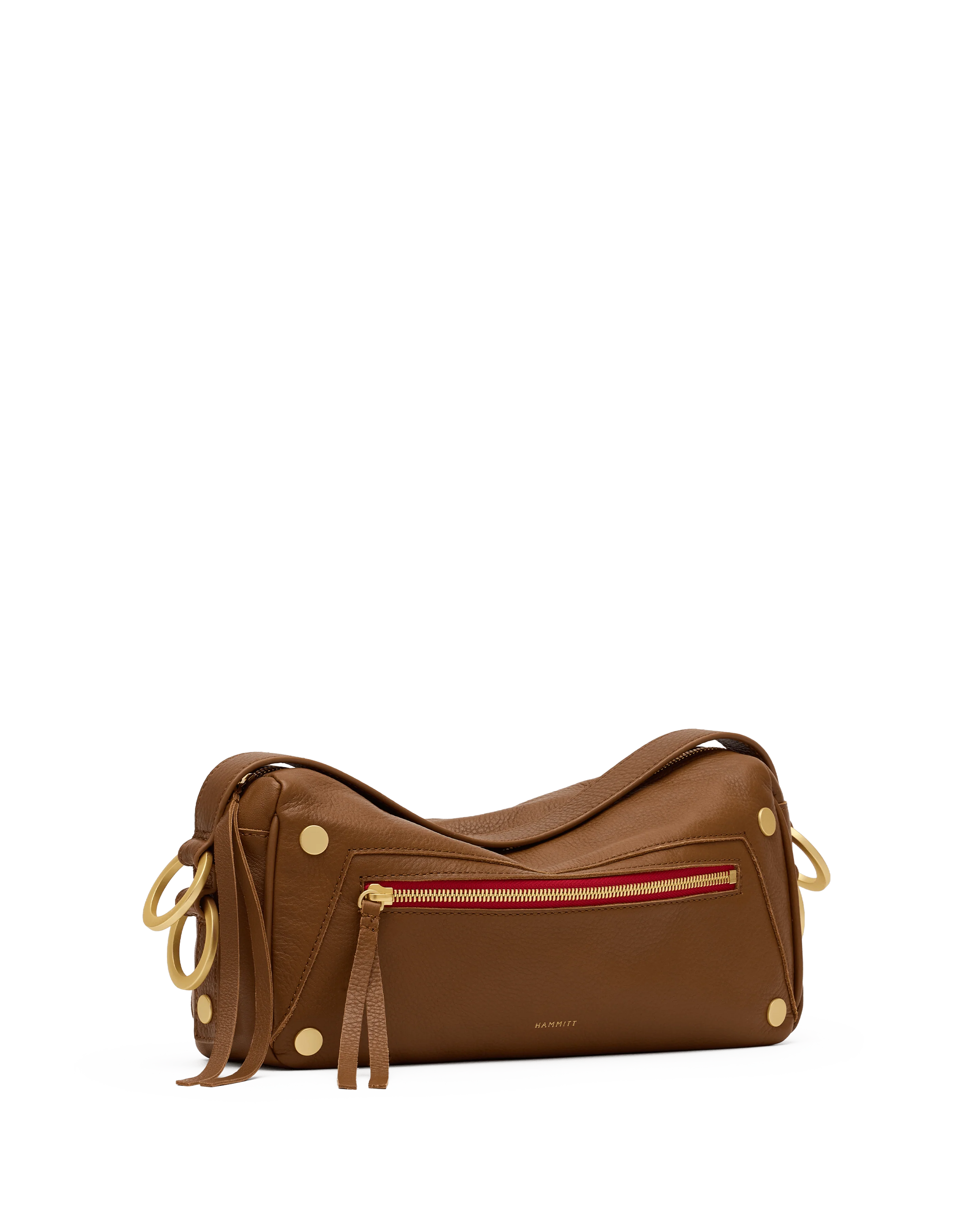 Doxie | Mahogany Pebble/Brushed Gold Red Zip | Med - Image 8