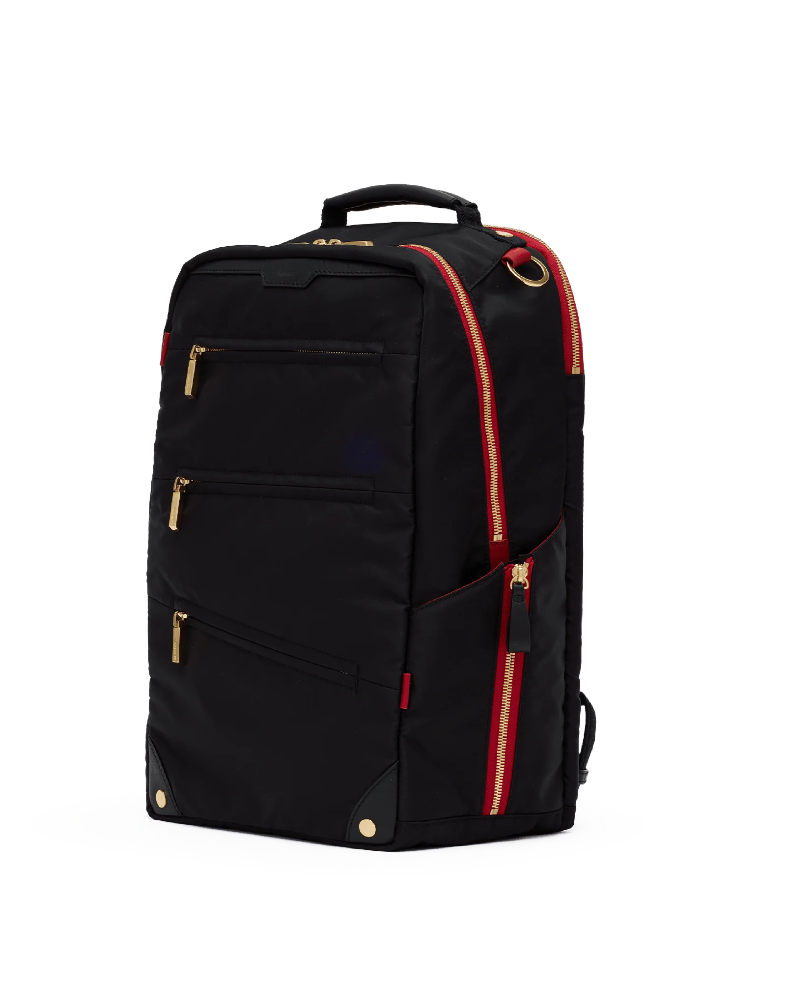 Eden Backpack | Black Nylon/Gold Red Zip