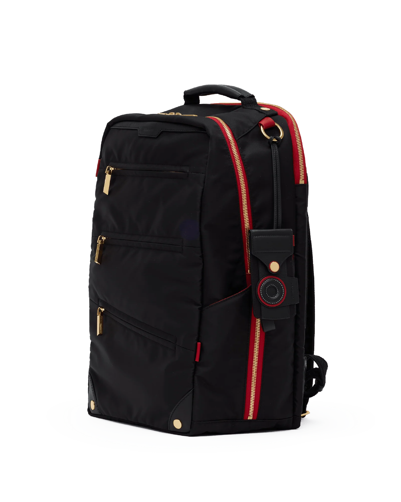 Eden Backpack | Black Nylon/Gold Red Zip - Image 10