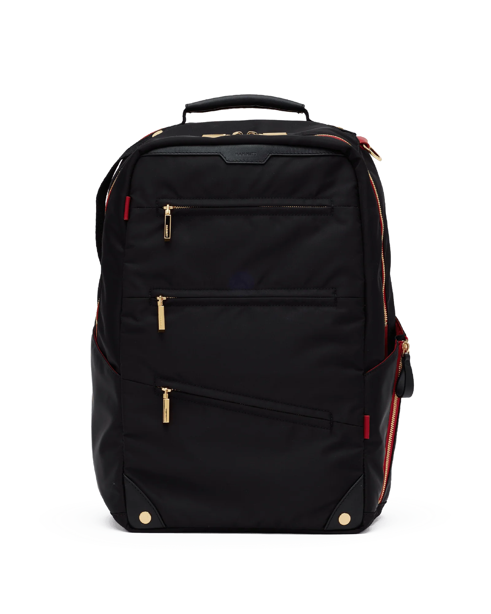 Eden Backpack | Black Nylon/Gold Red Zip - Image 7