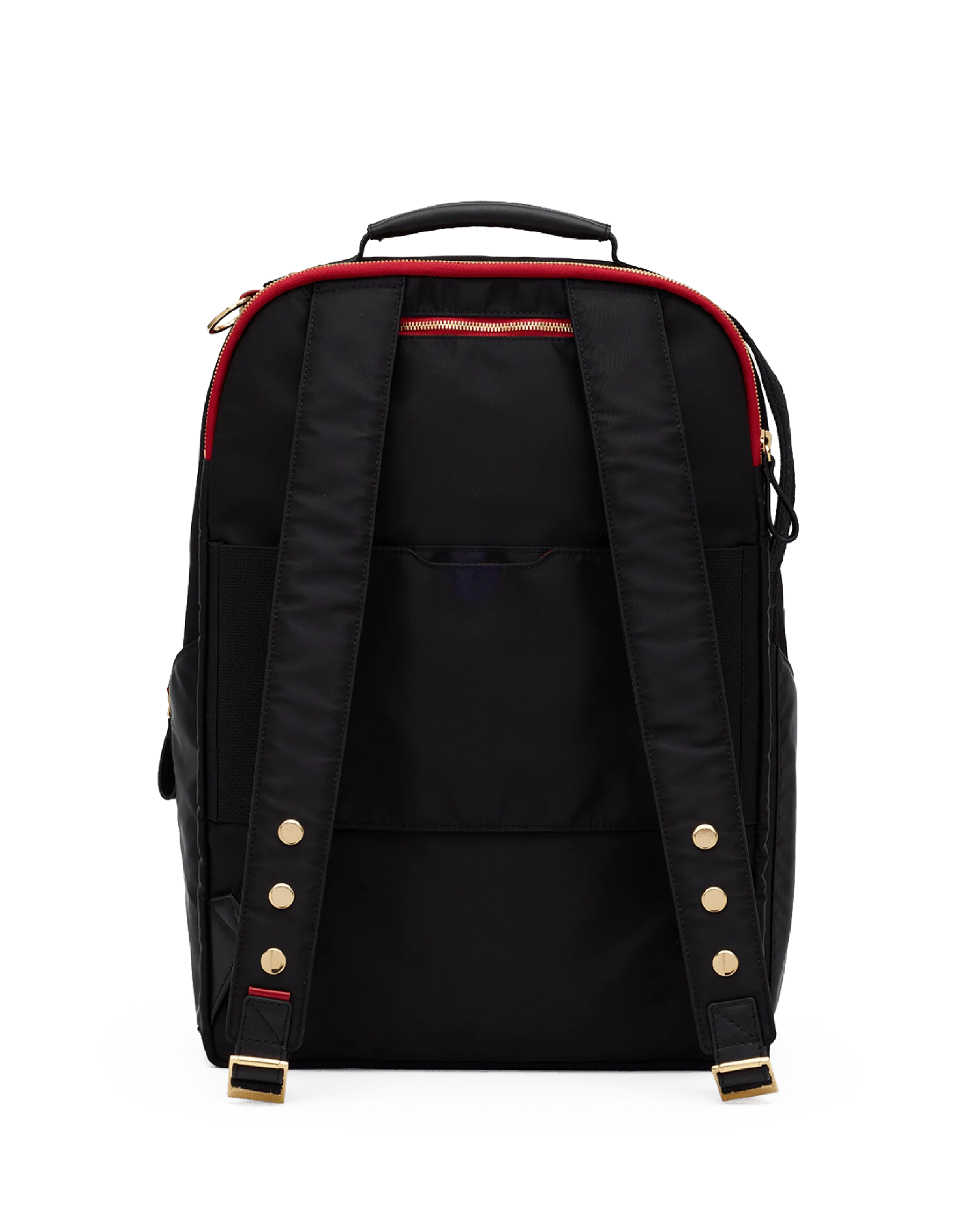 Eden Backpack | Black Nylon/Gold Red Zip - Image 9