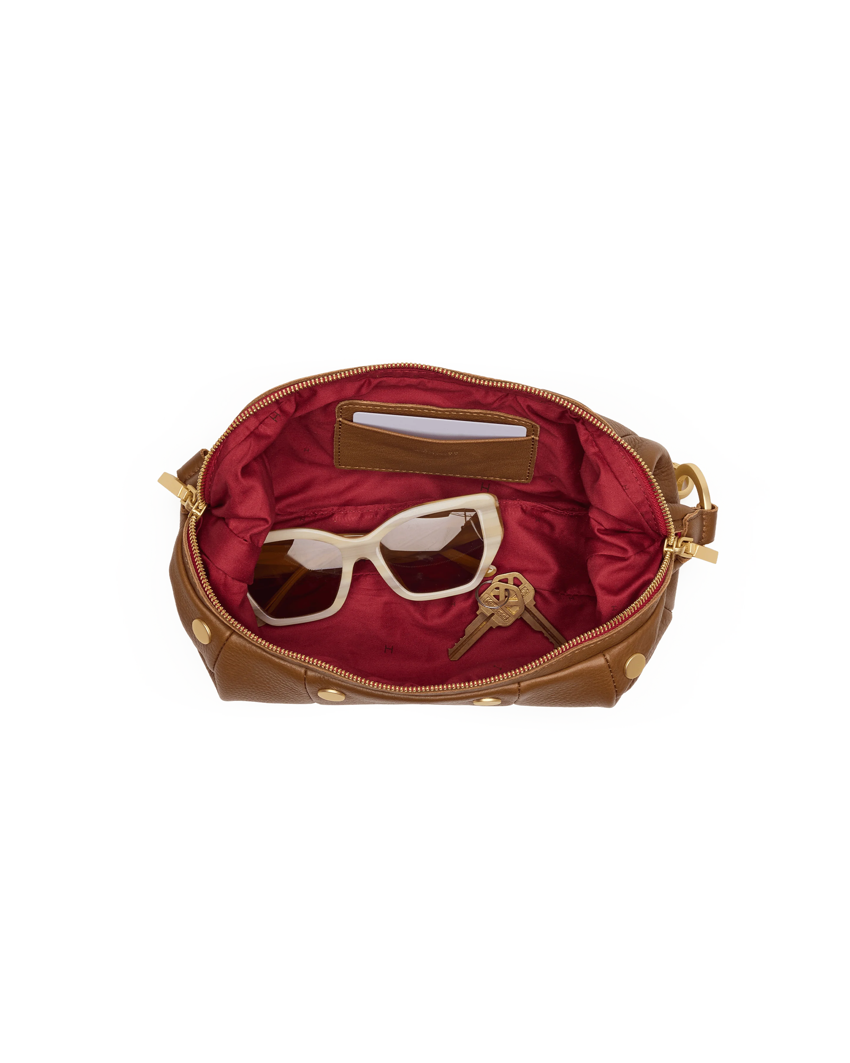 Erica | Mahogany Pebble/Brushed Gold Red Zip | Sml - Image 11