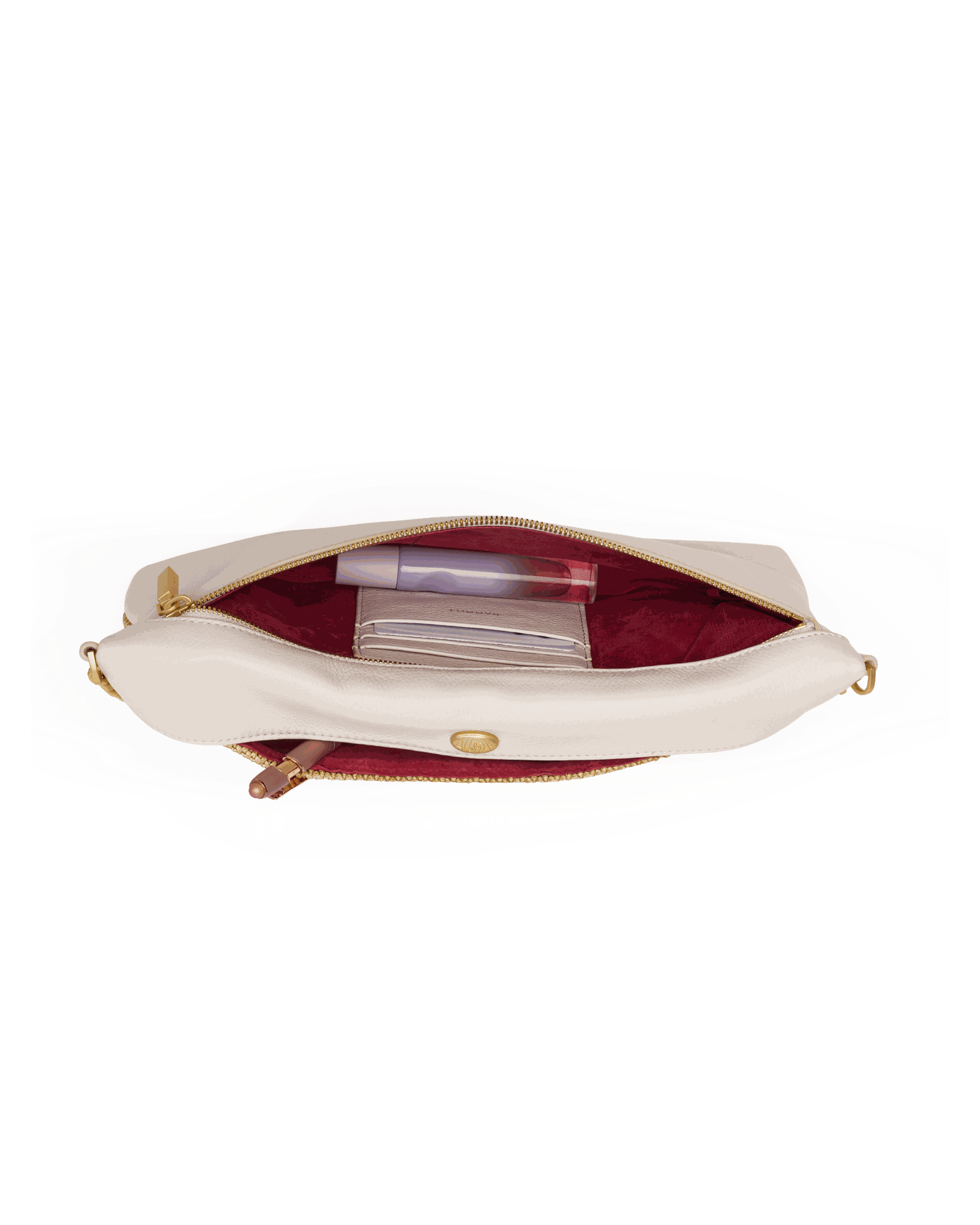 Invitation Clutch | Calla Lily White Raffia/Brushed Gold Hammered - Image 8