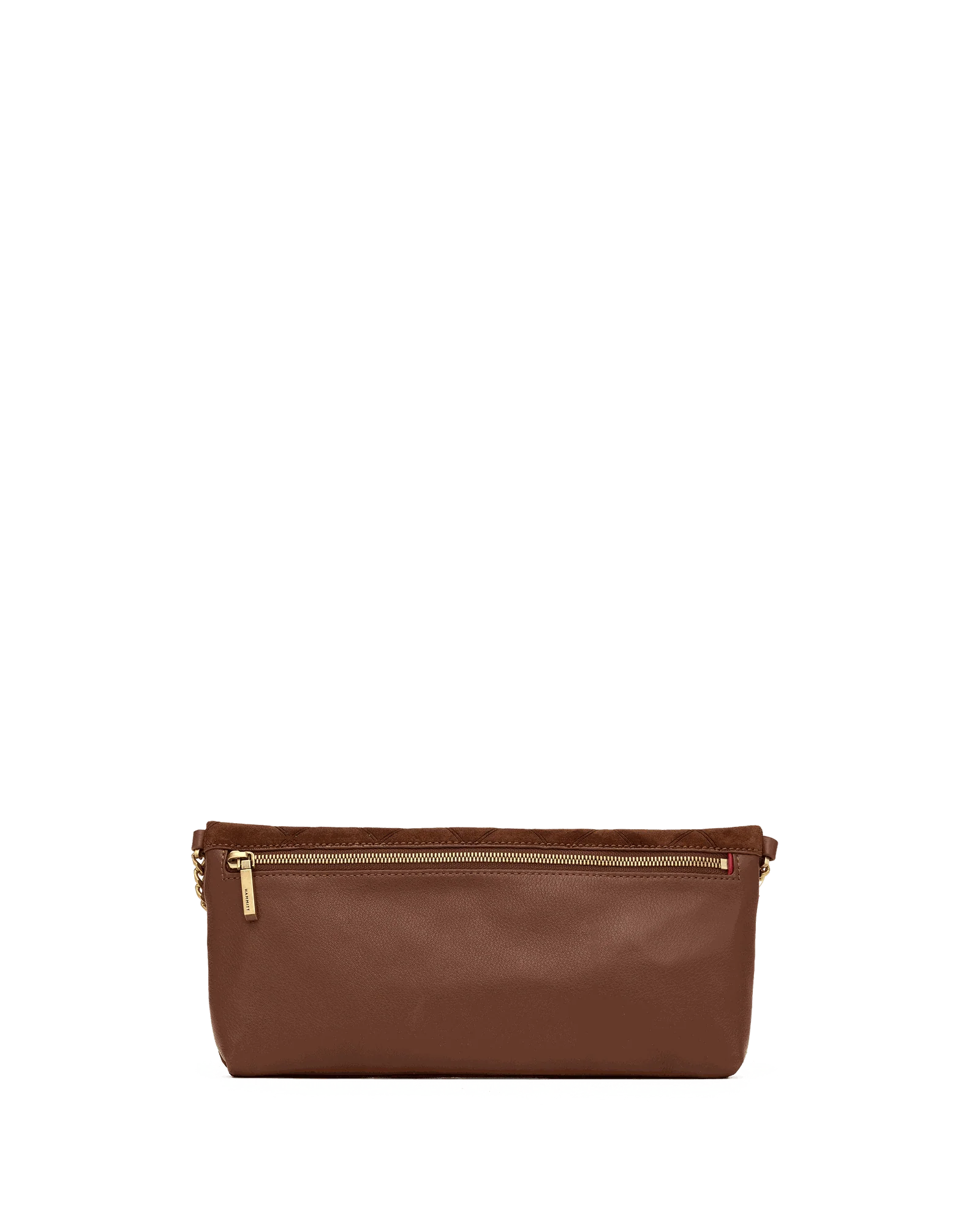 Invitation Clutch | Chocolate Diamond Suede/Antique Gold - Image 7