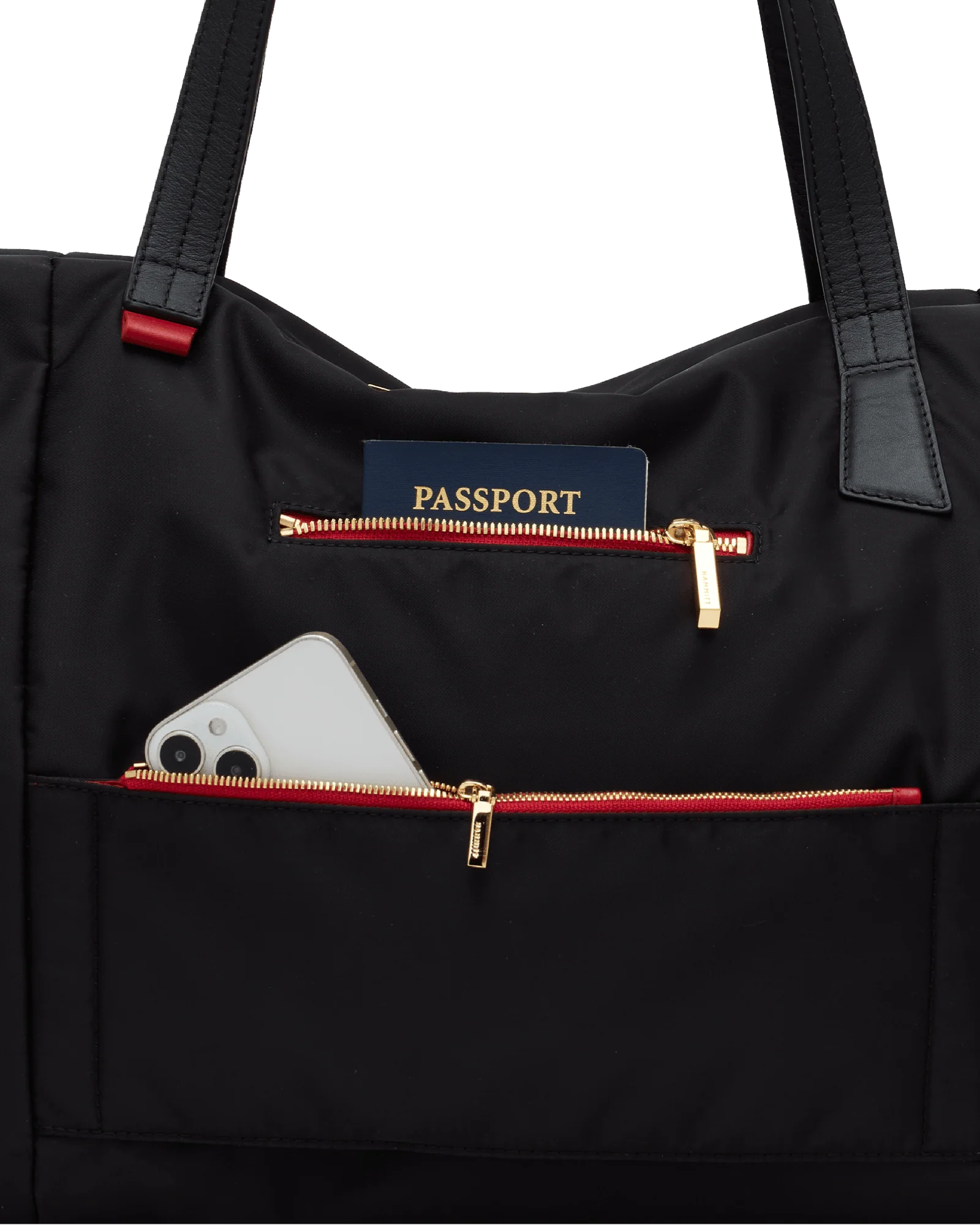 Ivy Weekender | Black Nylon/Gold Red Zip - Image 8