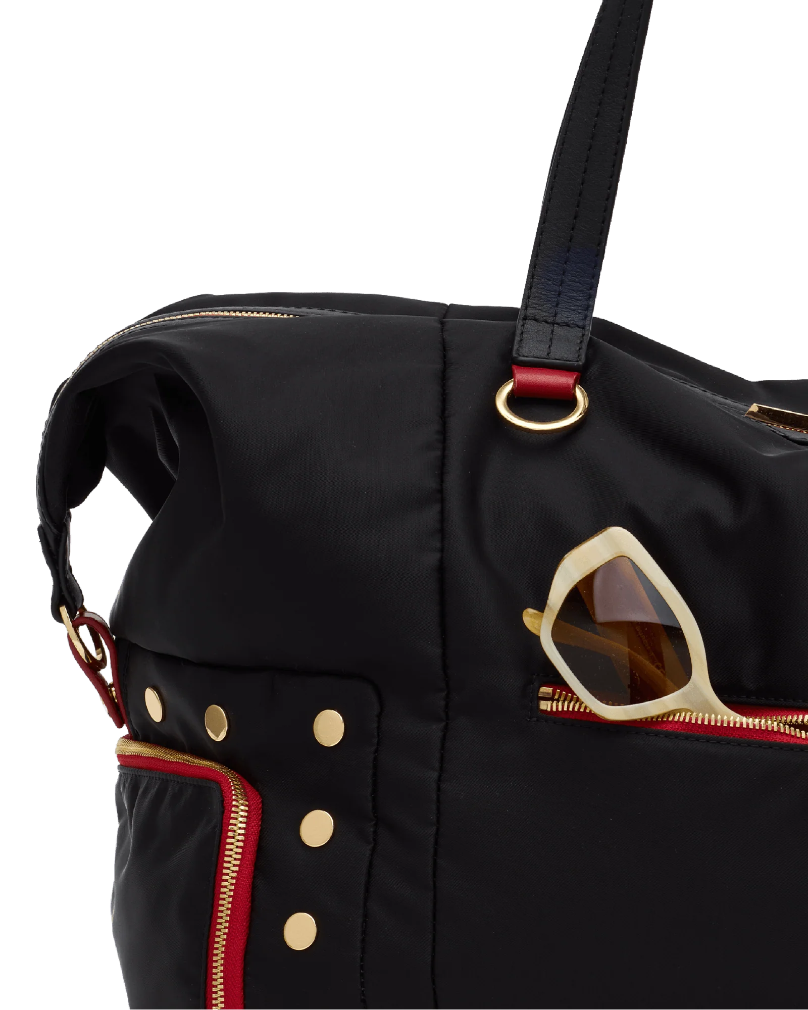 Ivy Weekender | Black Nylon/Gold Red Zip - Image 9