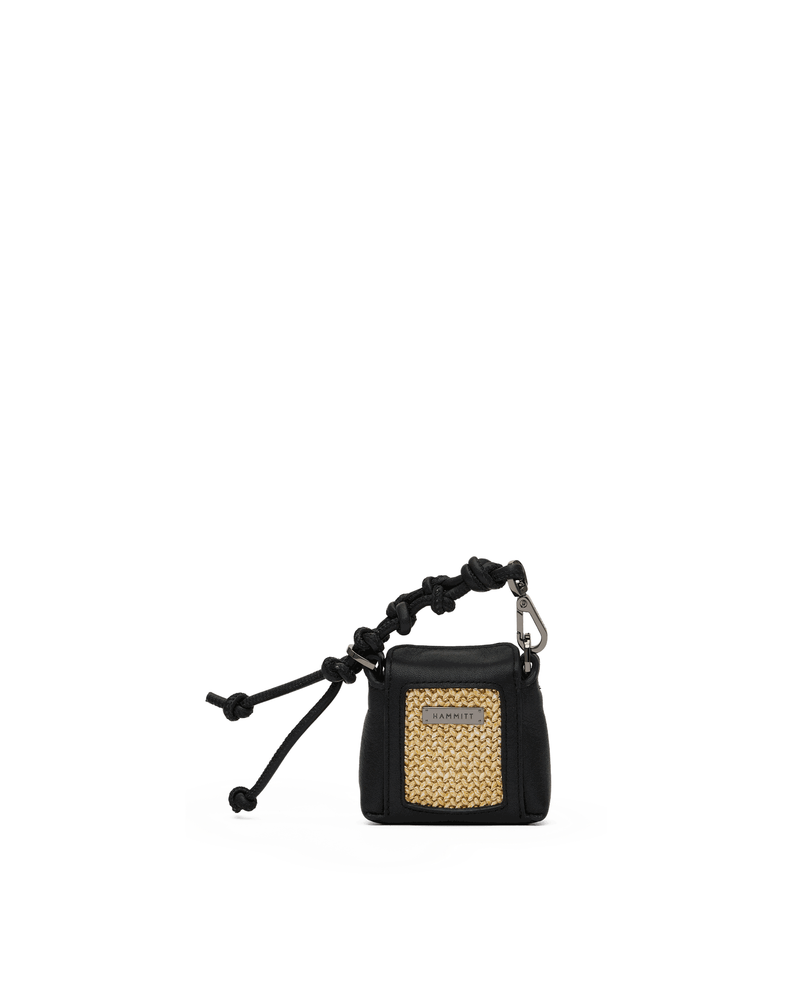 Mini B | Noir Smooth Raffia/Gunmetal