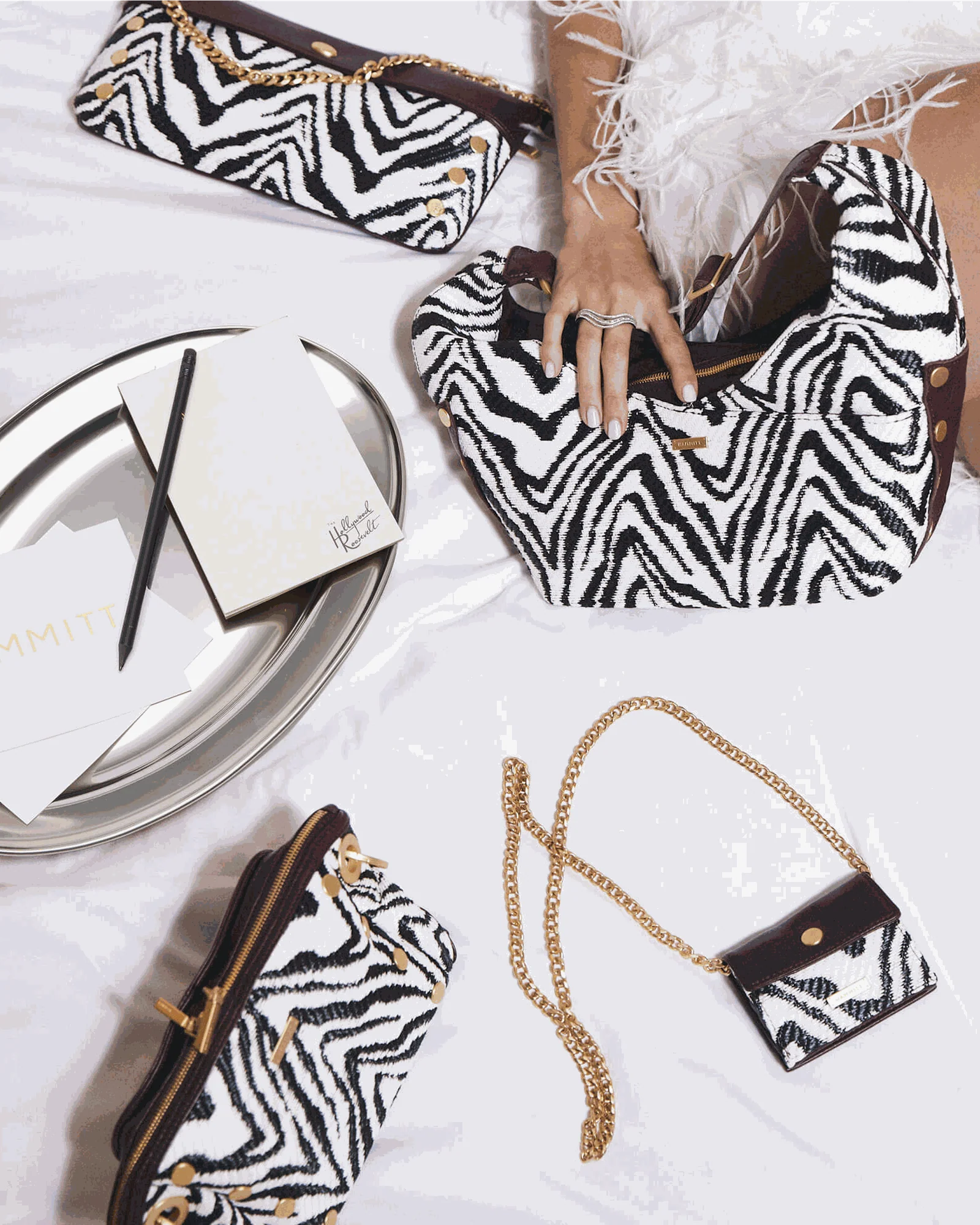 Montana Pendant | Zebra/Brushed Gold - Image 8