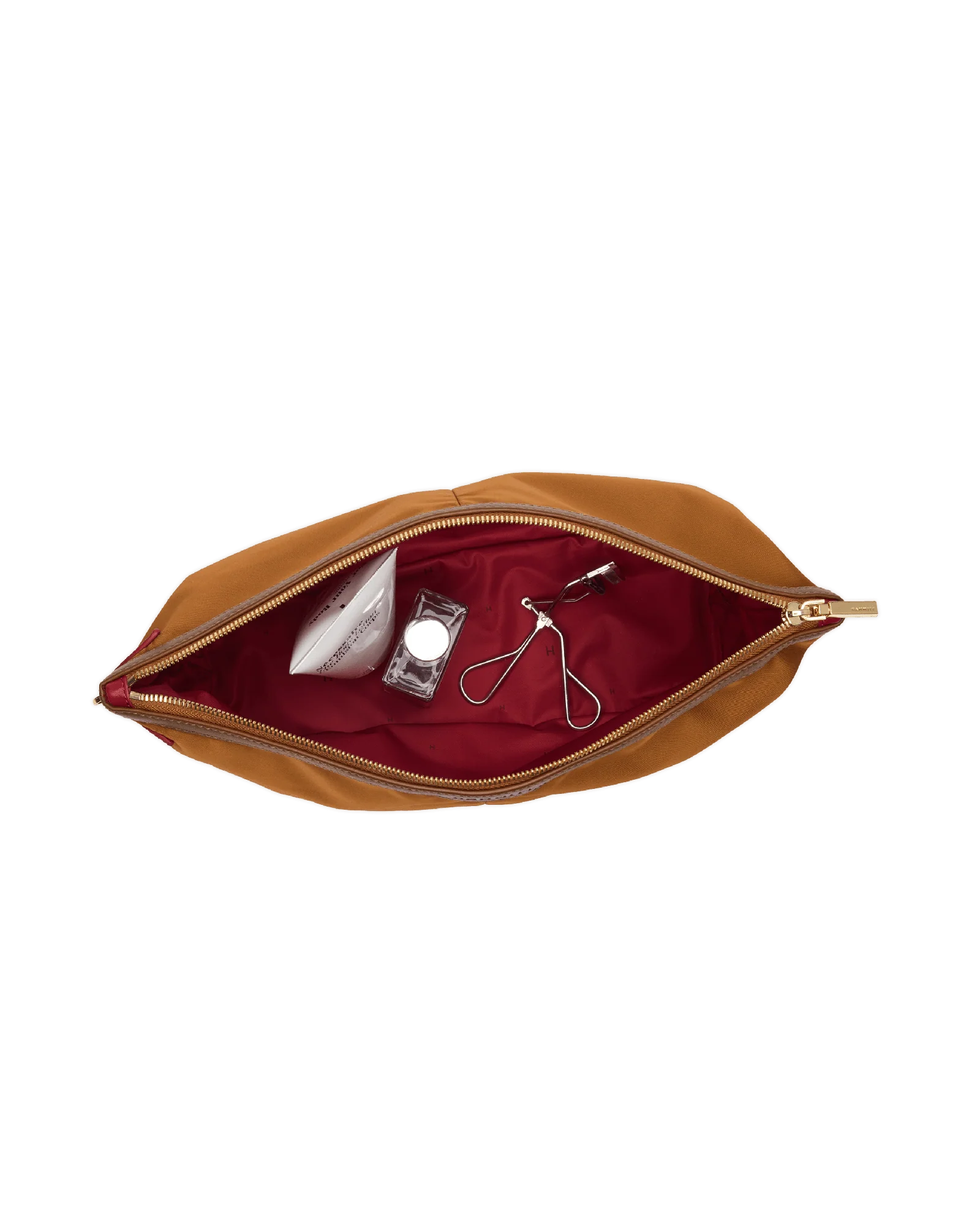 Nicky Cosmetic Pouch | Amber Nylon/Gold | Lrg - Image 4