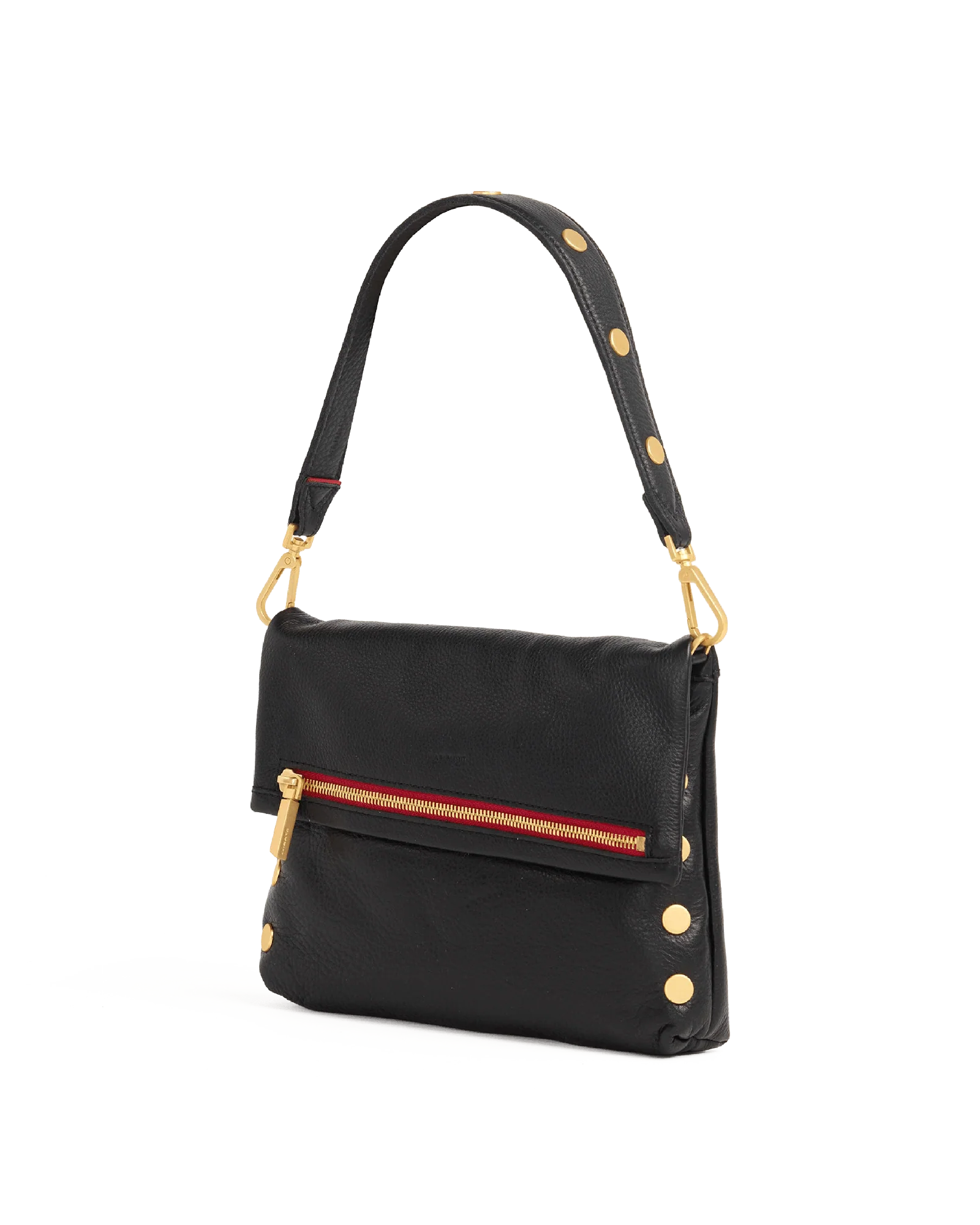 Riveted Shoulder Strap | Black Pebbled/Brushed Gold - Image 3
