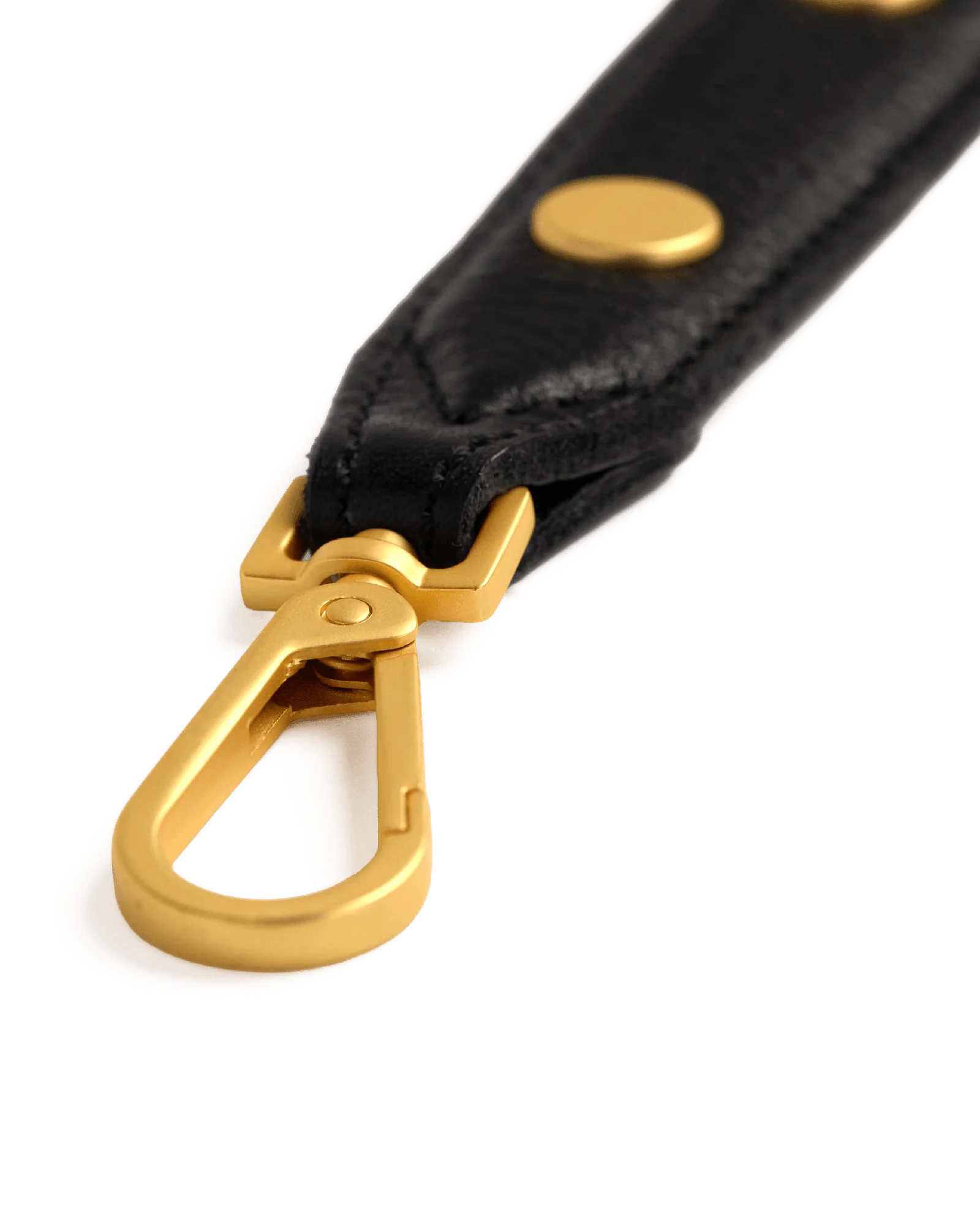 Riveted Shoulder Strap | Black Pebbled/Brushed Gold - Image 6