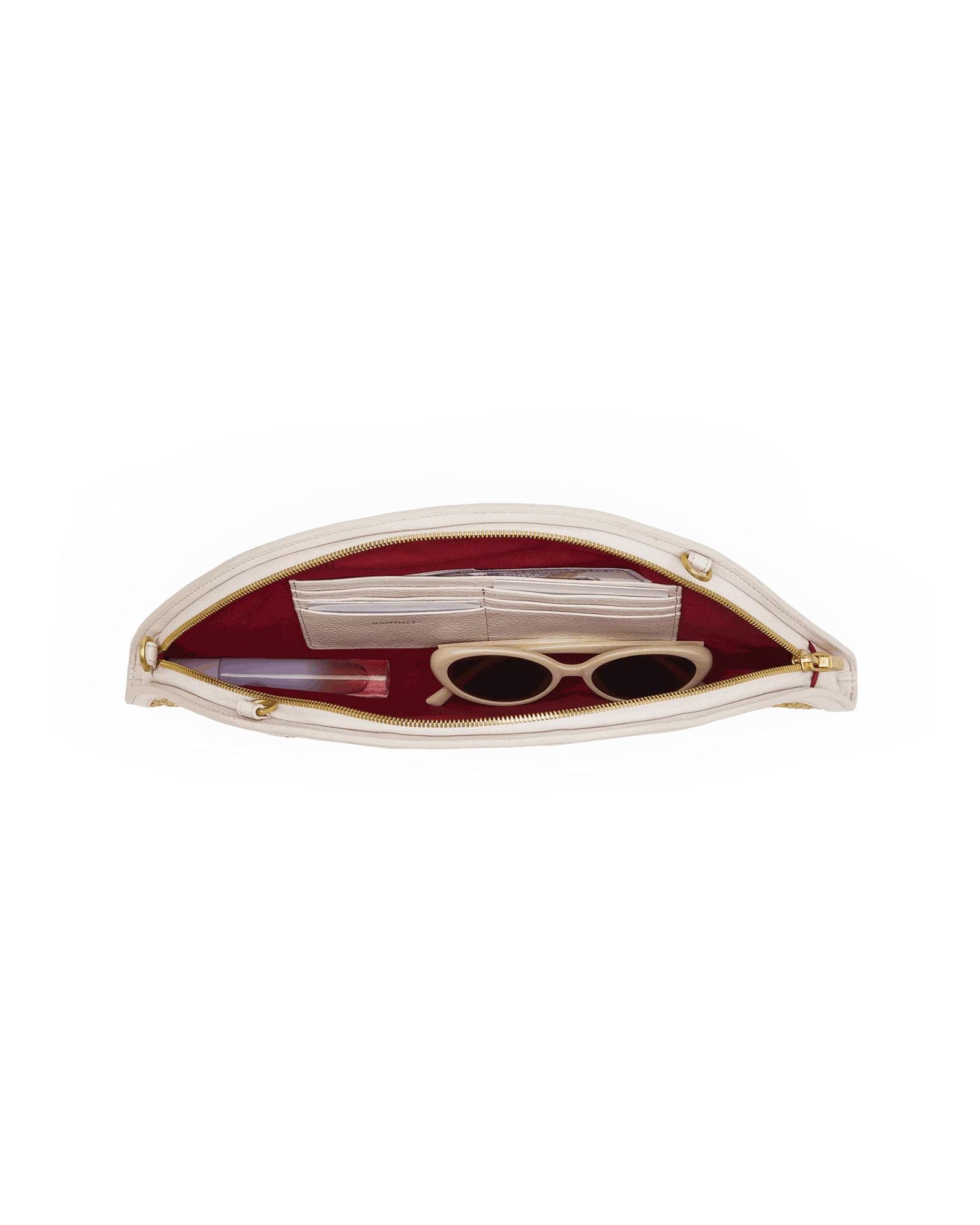 Shelley Clutch | Calla Lily White Raffia/Brushed Gold Hammered - Image 5