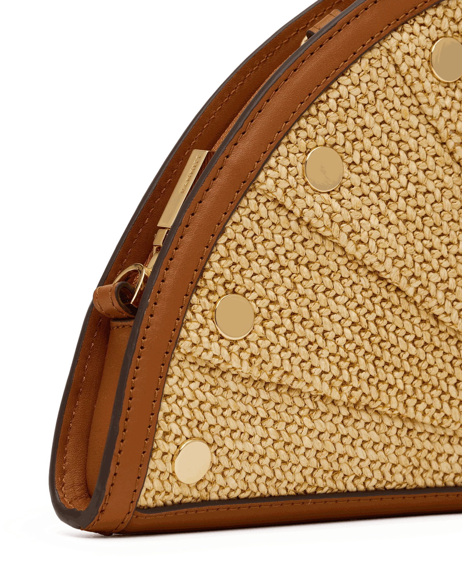 Shelley Clutch | Cocoa Raffia/Gold - Image 11