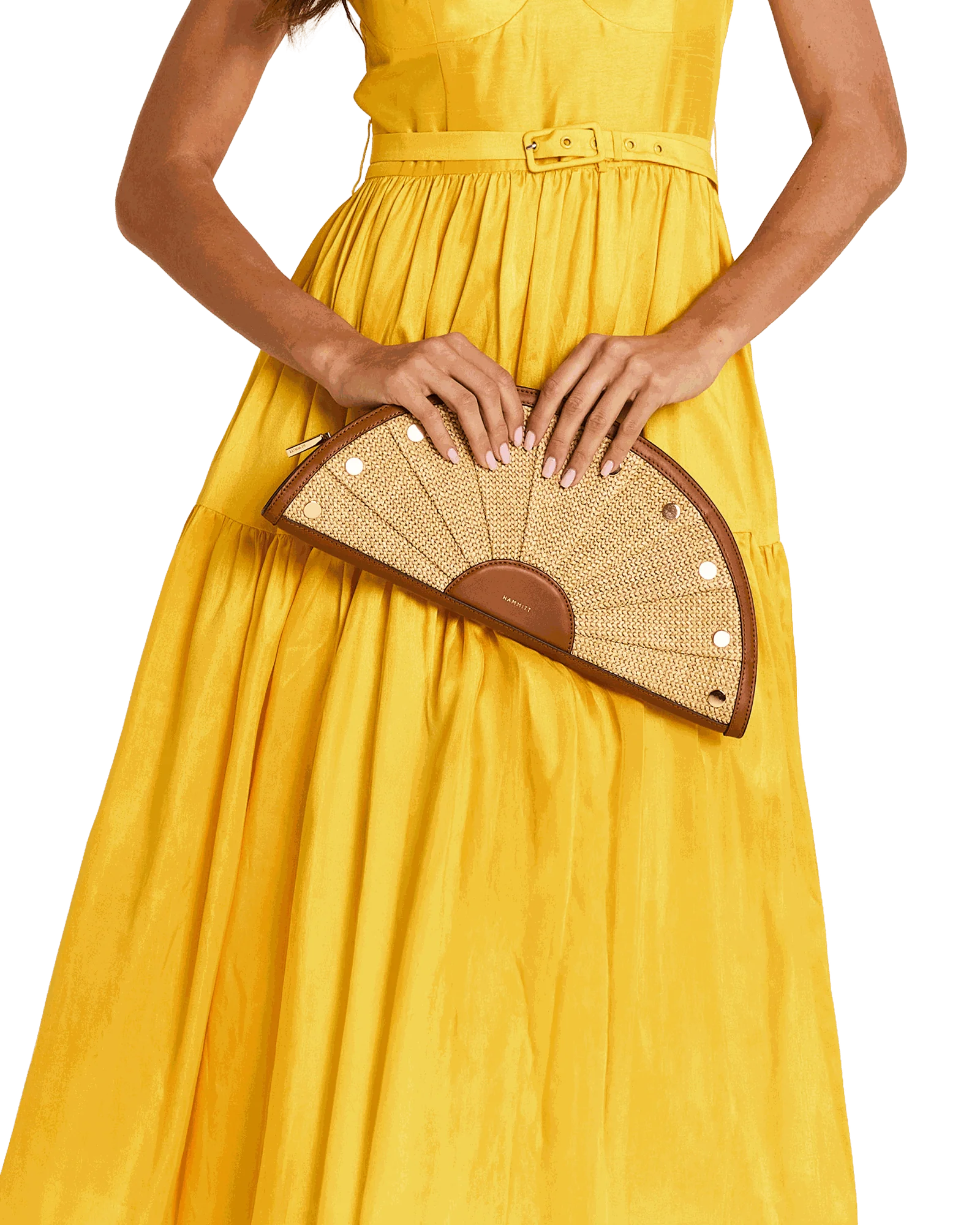 Shelley Clutch | Cocoa Raffia/Gold - Image 8