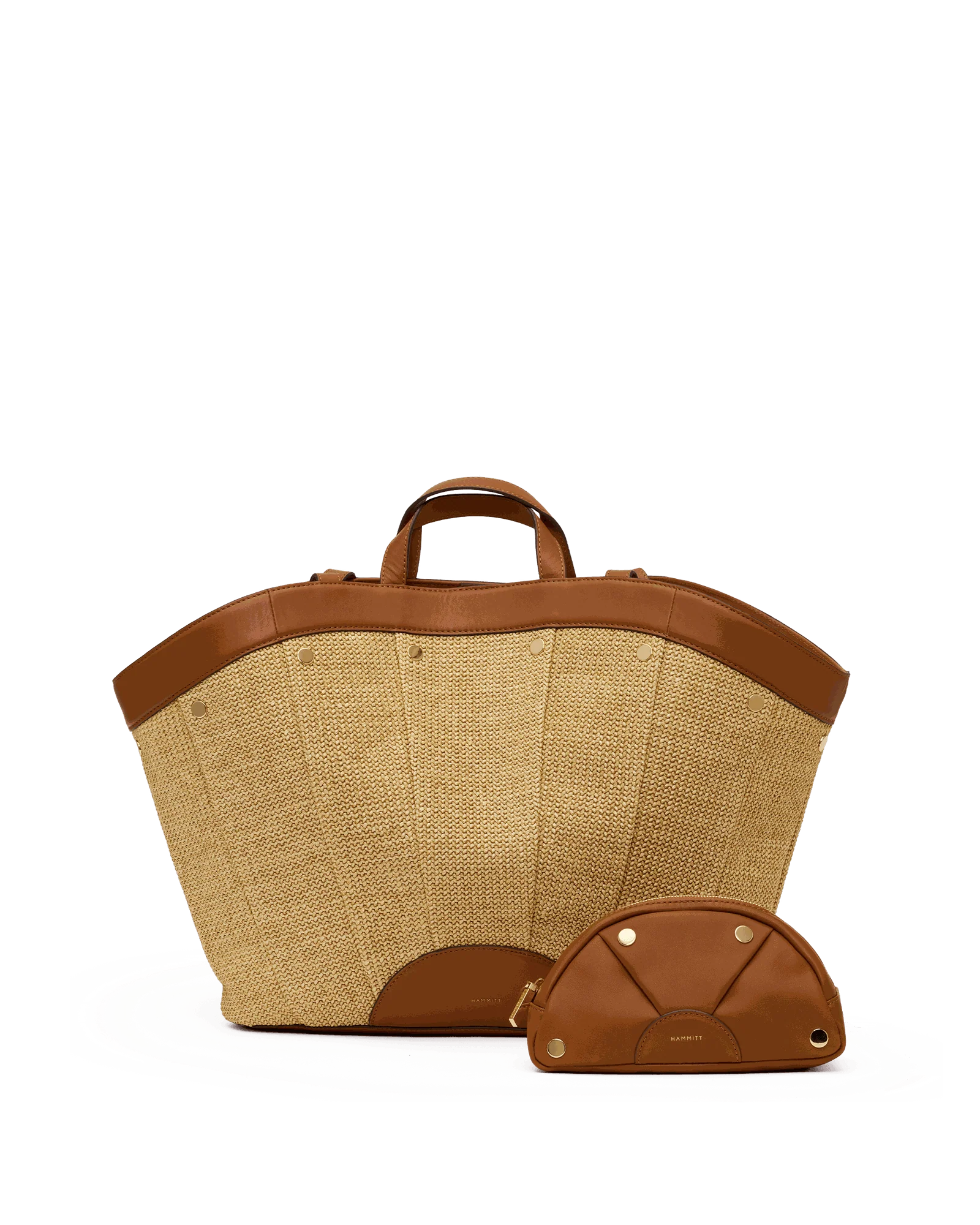 Shelley Tote | Cocoa Raffia/Gold - Image 10