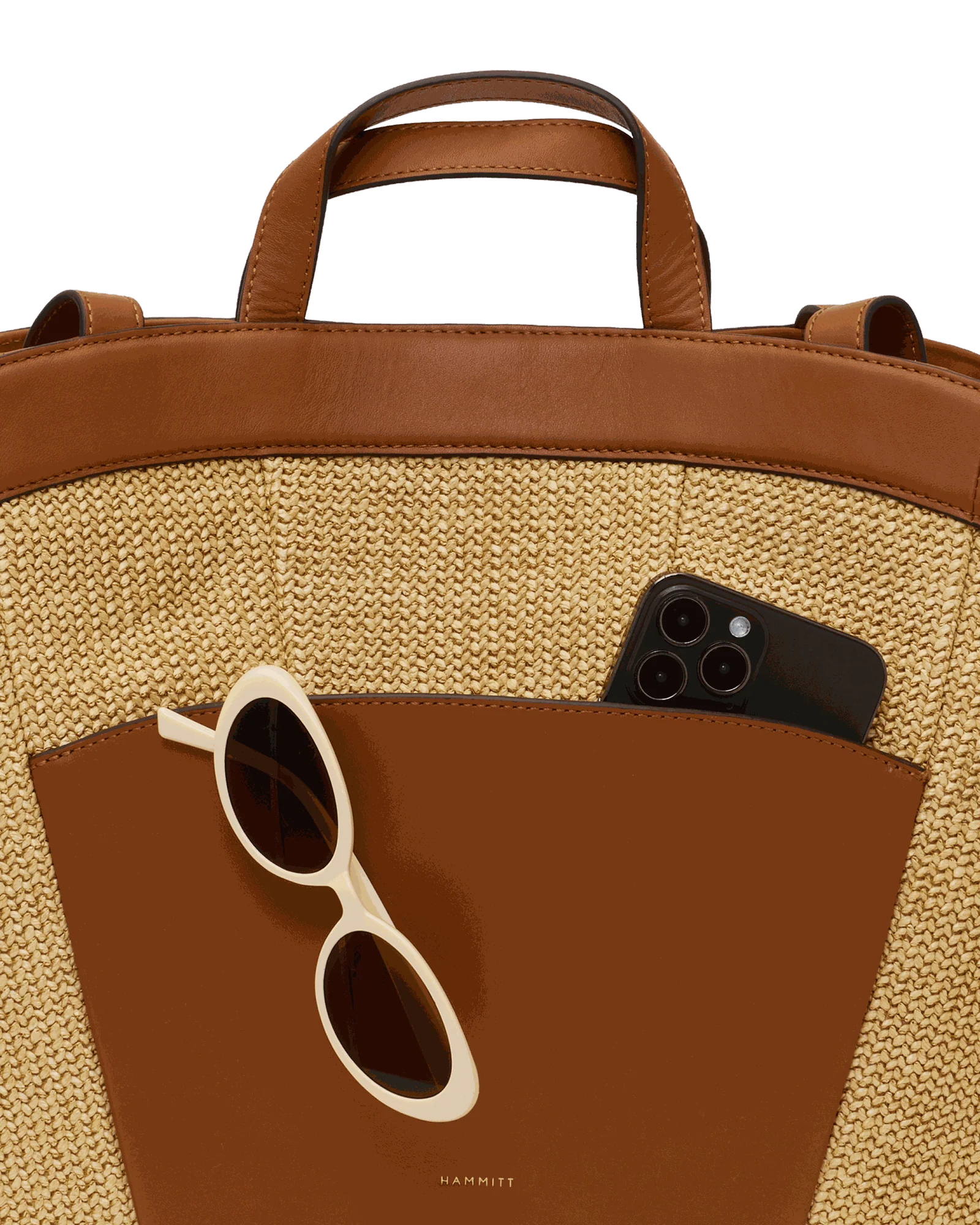 Shelley Tote | Cocoa Raffia/Gold - Image 11