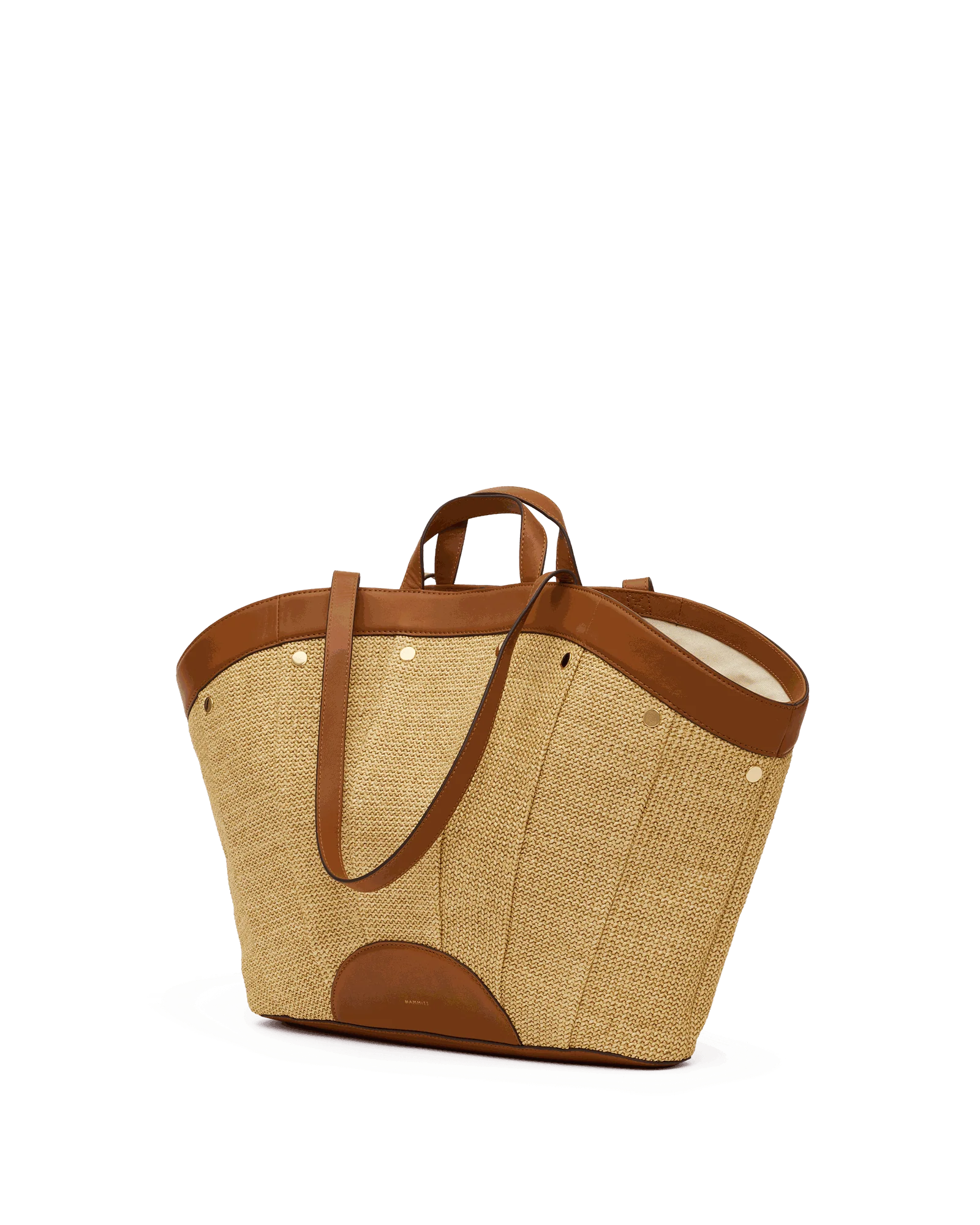 Shelley Tote | Cocoa Raffia/Gold - Image 7