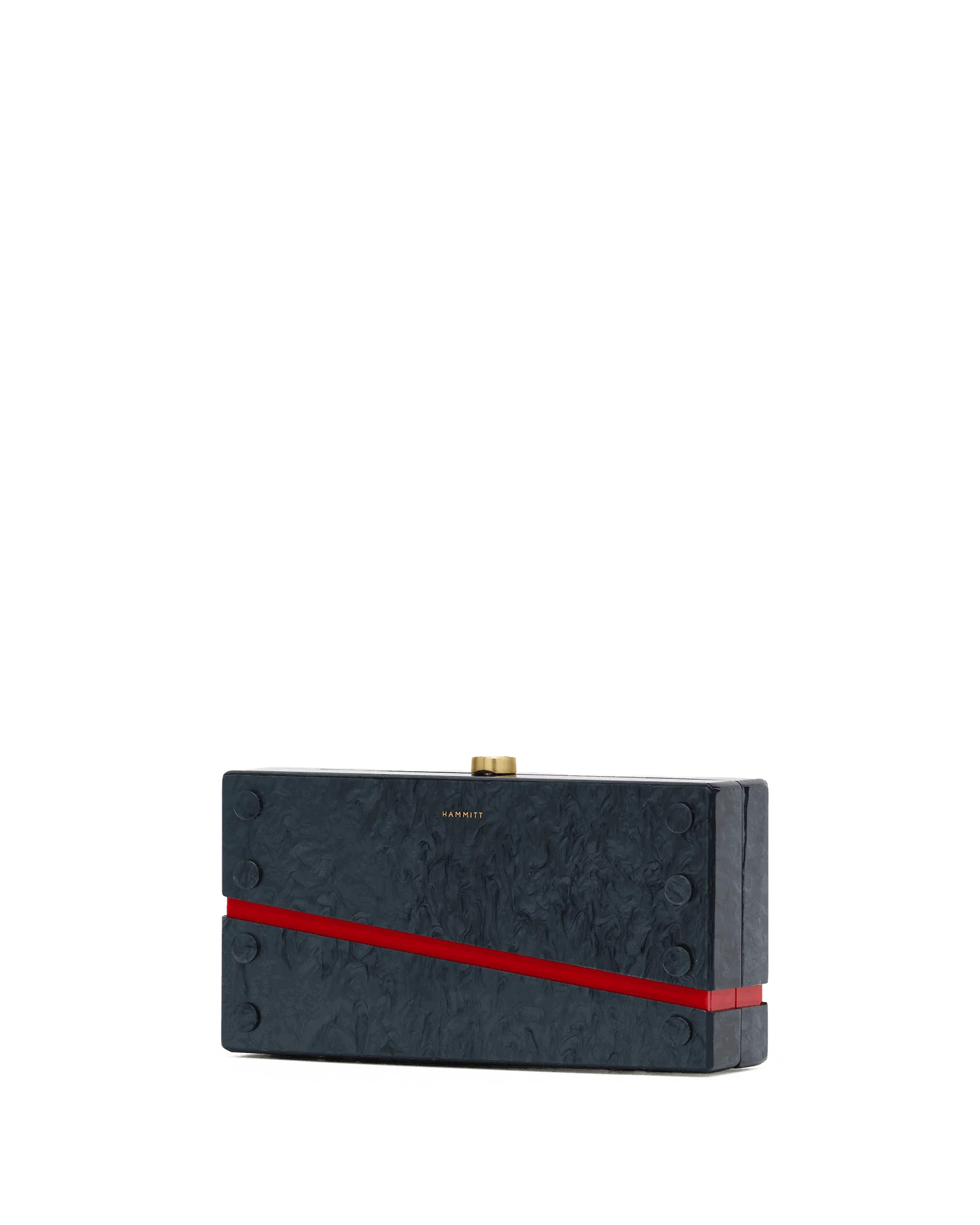 Soiree Clutch | Carrara Black/Brushed Gold | Med