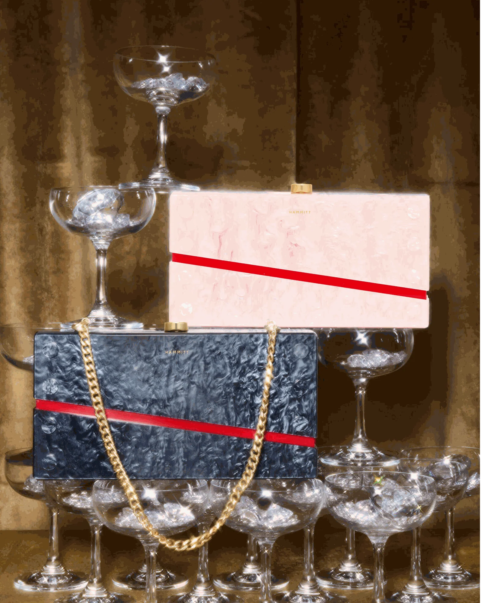 Soiree Clutch | Carrara Black/Brushed Gold | Med - Image 6