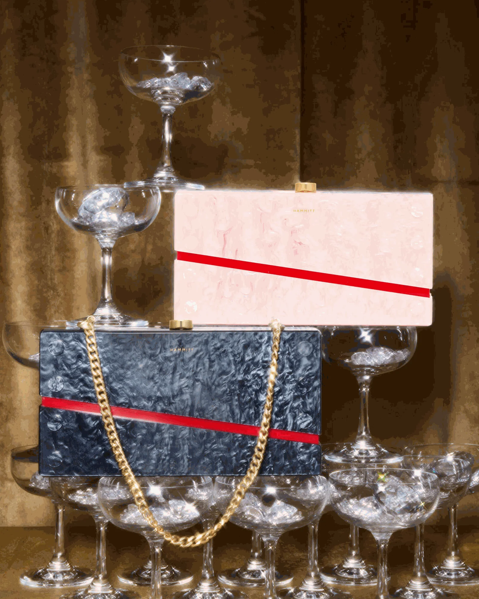 Soiree Clutch | Carrara Blush/Brushed Gold | Med - Image 8