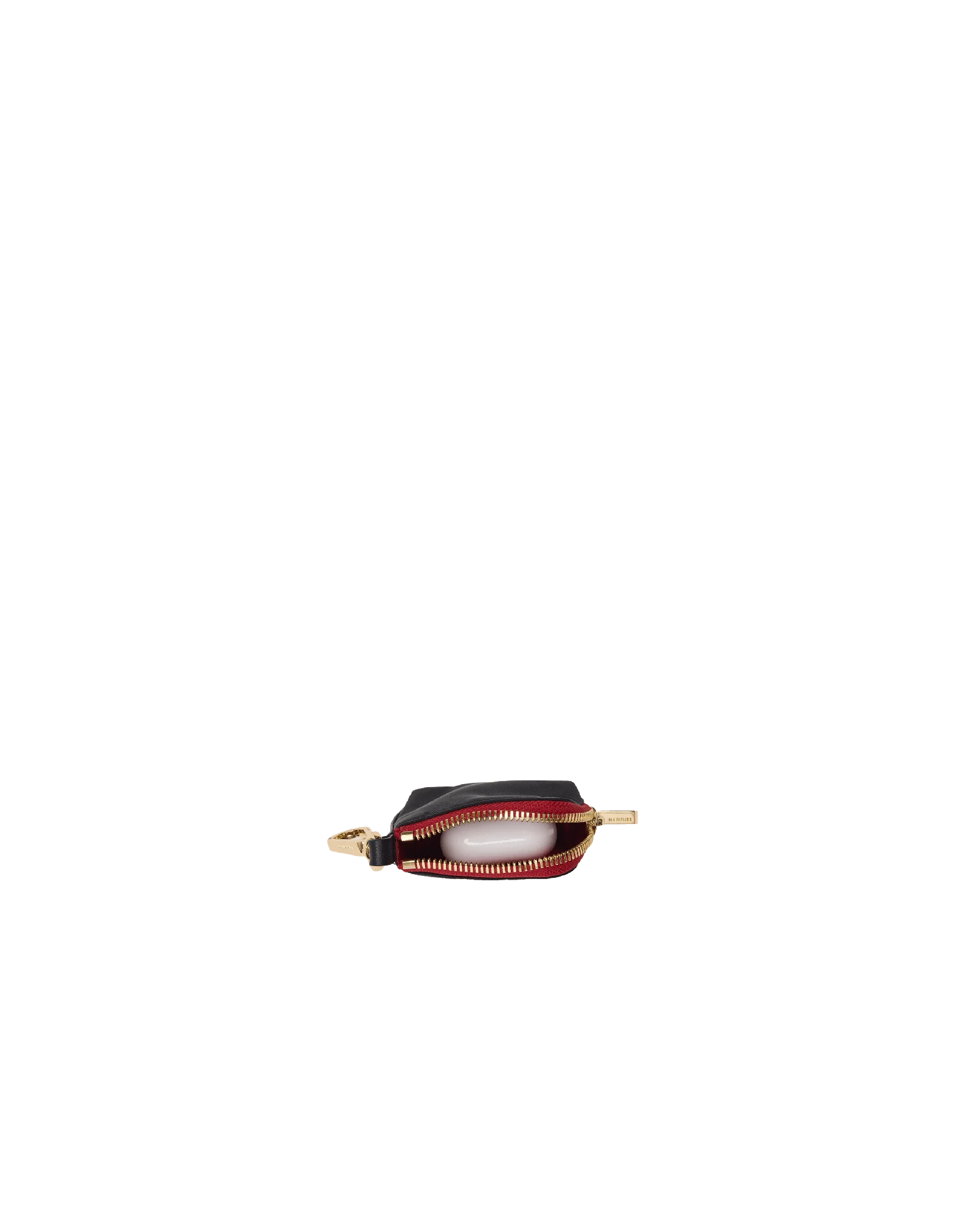Syd Pouch | Black Nylon/Gold Red Zip - Image 3