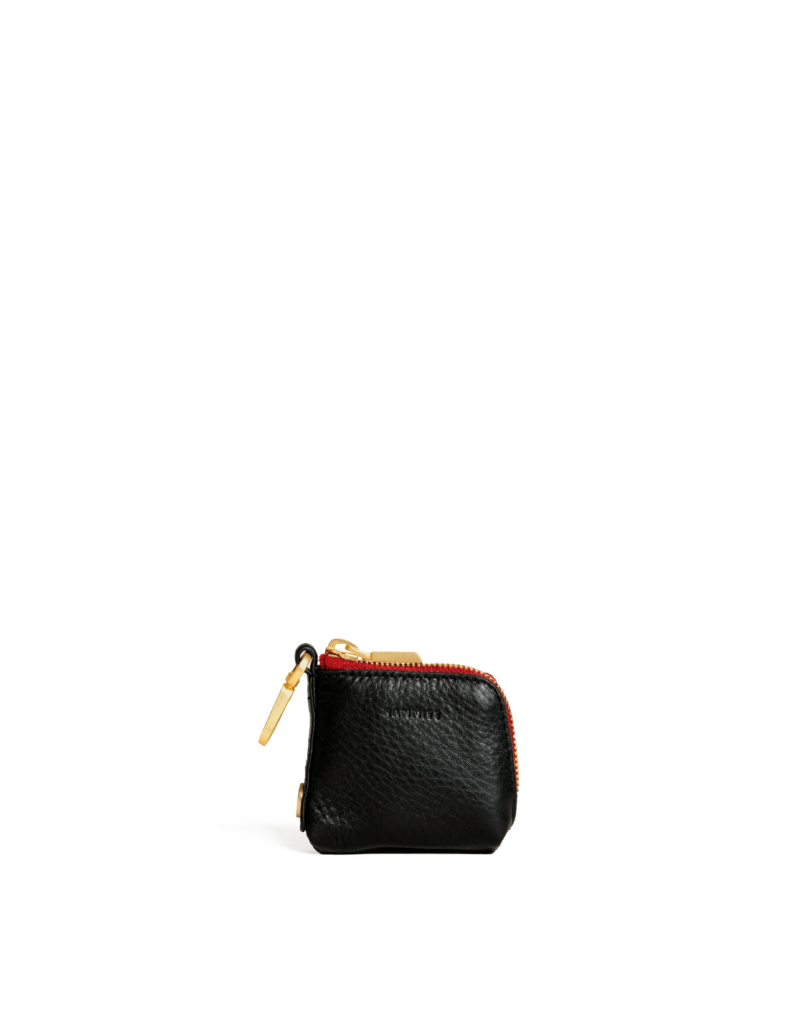 Syd Pouch | Black/Brushed Gold Red Zip - Image 3
