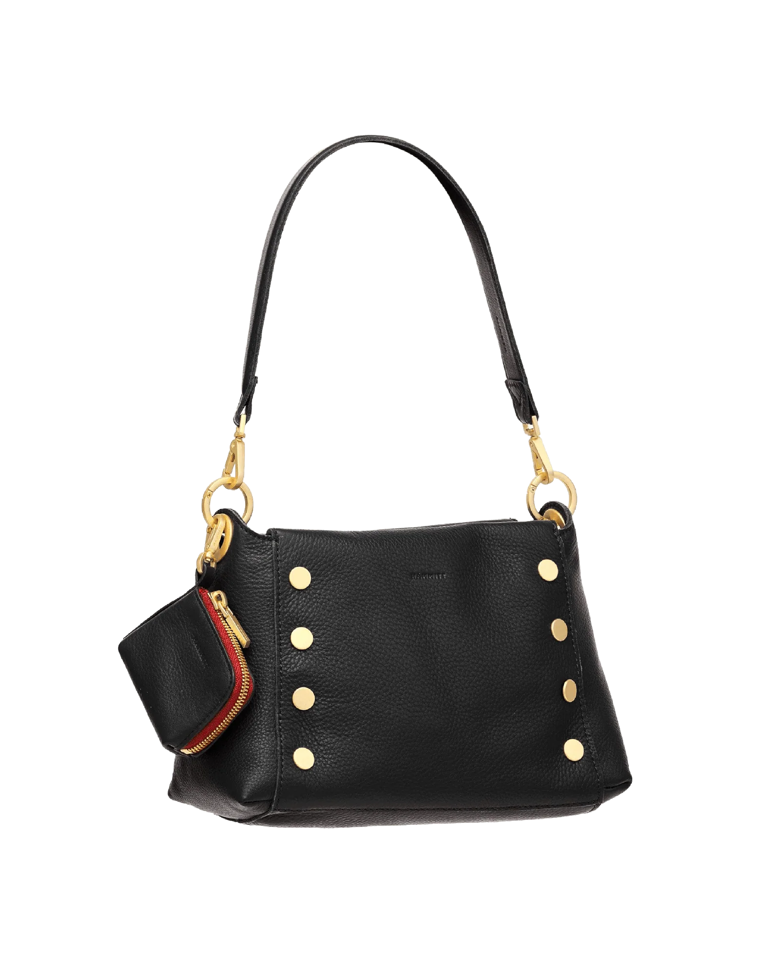 Syd Pouch | Black/Brushed Gold Red Zip - Image 5