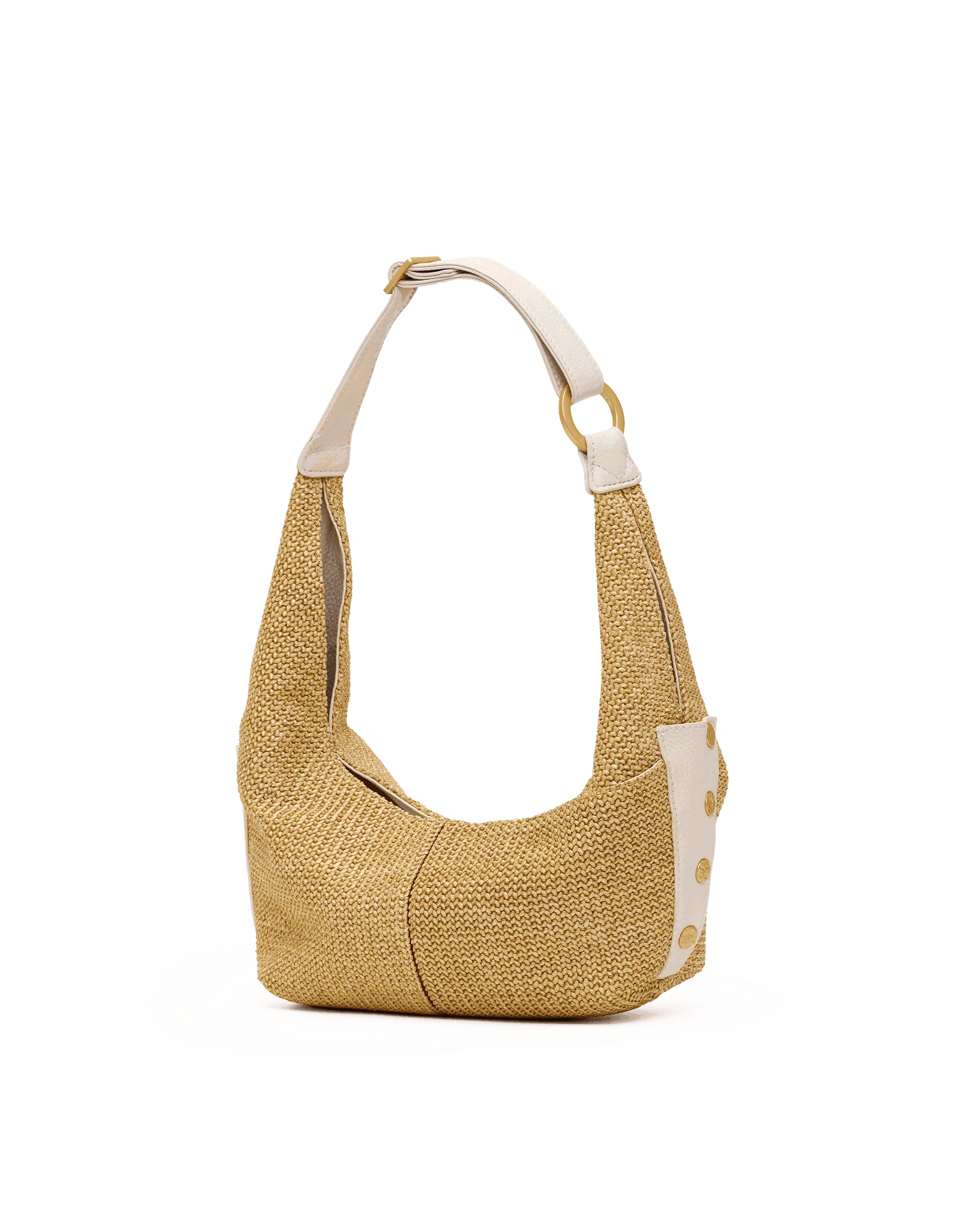 Tom Zip | Calla Lily White Raffia/Brushed Gold Hammered | Med - Image 7