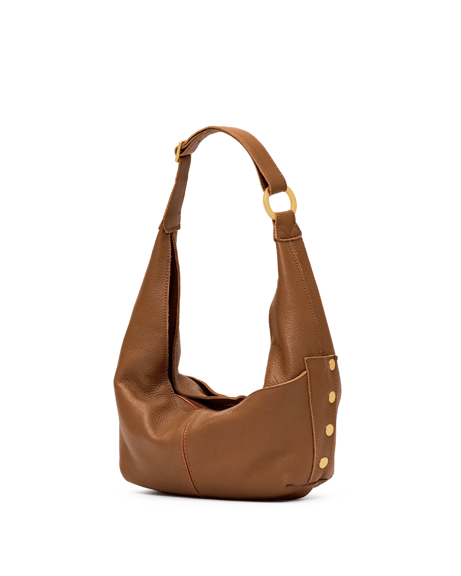 Tom Zip | Mahogany Pebble/Brushed Gold Red Zip | Med - Image 5