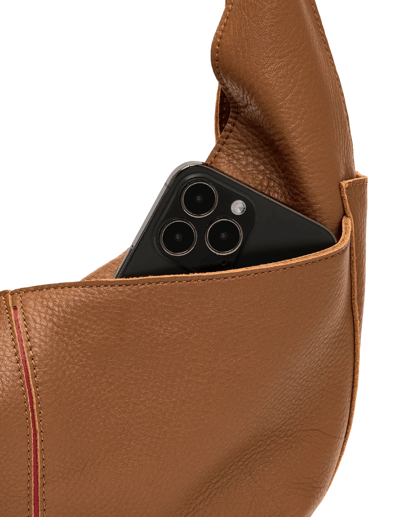 Tom Zip | Mahogany Pebble/Brushed Gold Red Zip | Med - Image 7