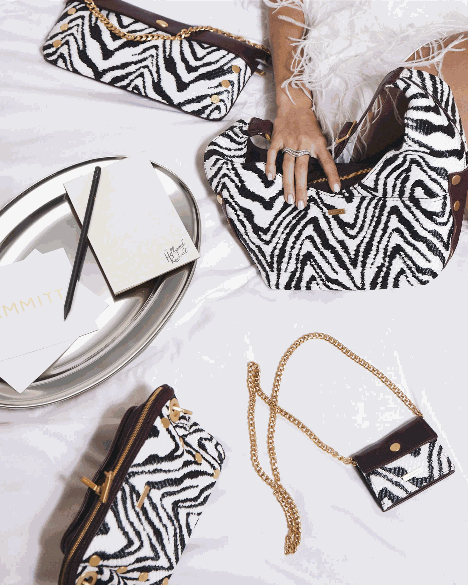 Tom Zip | Zebra/Brushed Gold | Med - Image 8
